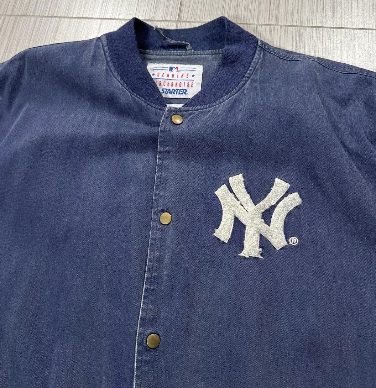 Starter Vintage Starter New York Logo Button Down Jacket (Size XL) Size US XL / EU 56 / 4 - 3 Thumbnail