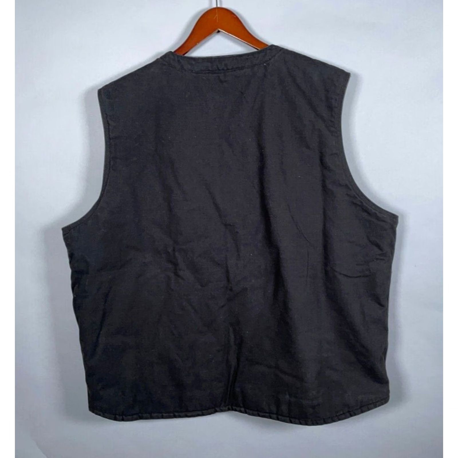 Vintage Berne Vest Cotton Canvas Sherpa Lined Full Zip Black 2XL Outdoor Workwear Shirt Mens Size US XXL / EU 58 / 5 - 2 Thumbnail