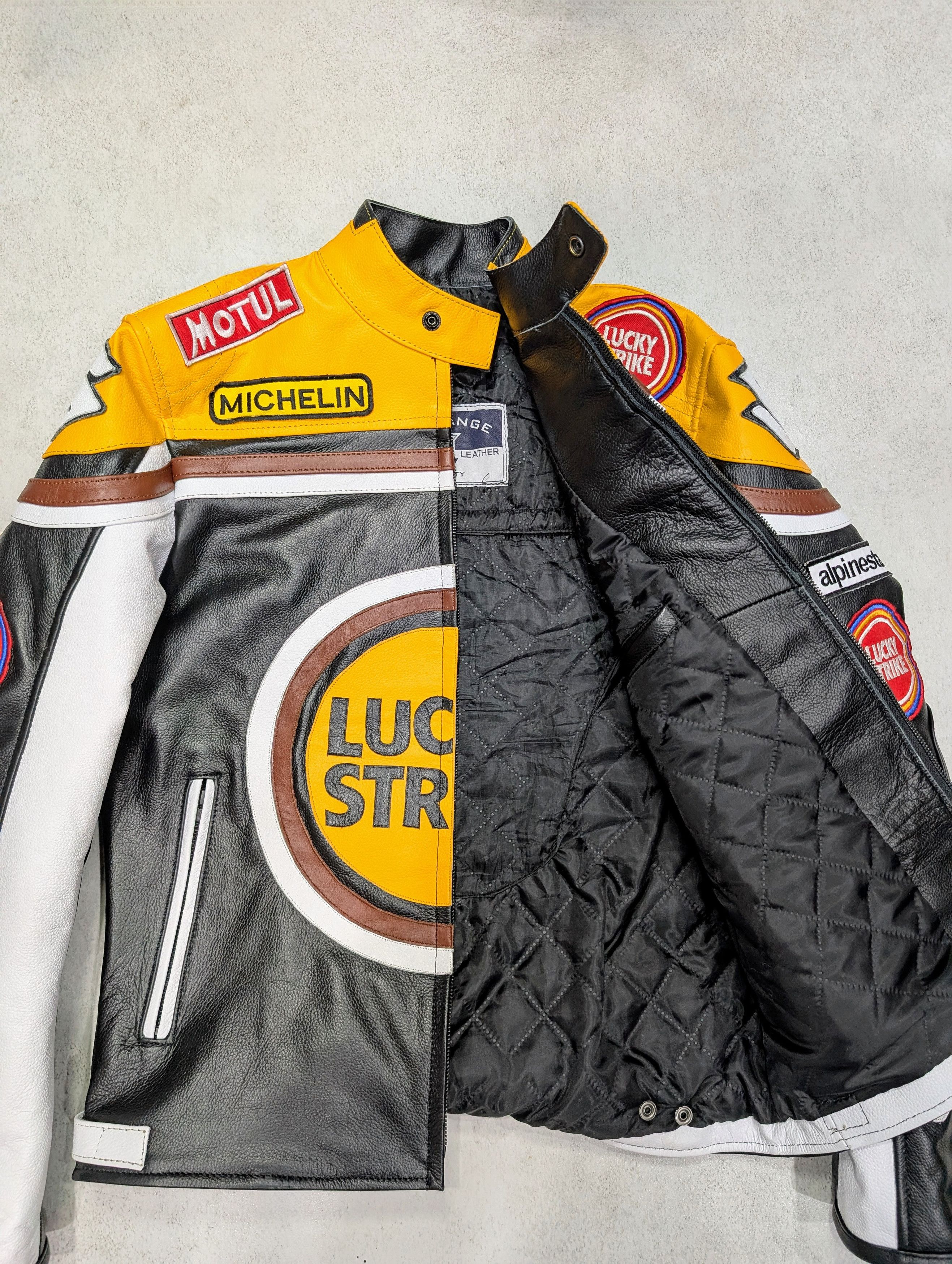 Vintage 🔥 LUCKY STRIKE 🔥 Leather Jacket Vintage Racing Size M / US 6-8 / IT 42-44 - 6 Thumbnail