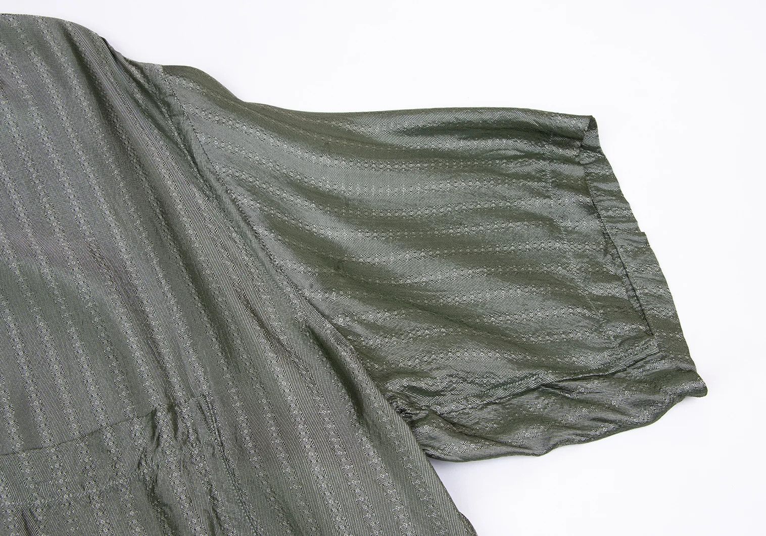 Yohji Yamamoto Yohji Yamamoto Striped Jacquard Rayon Shirt Size US L / EU 52-54 / 3 - 8 Thumbnail