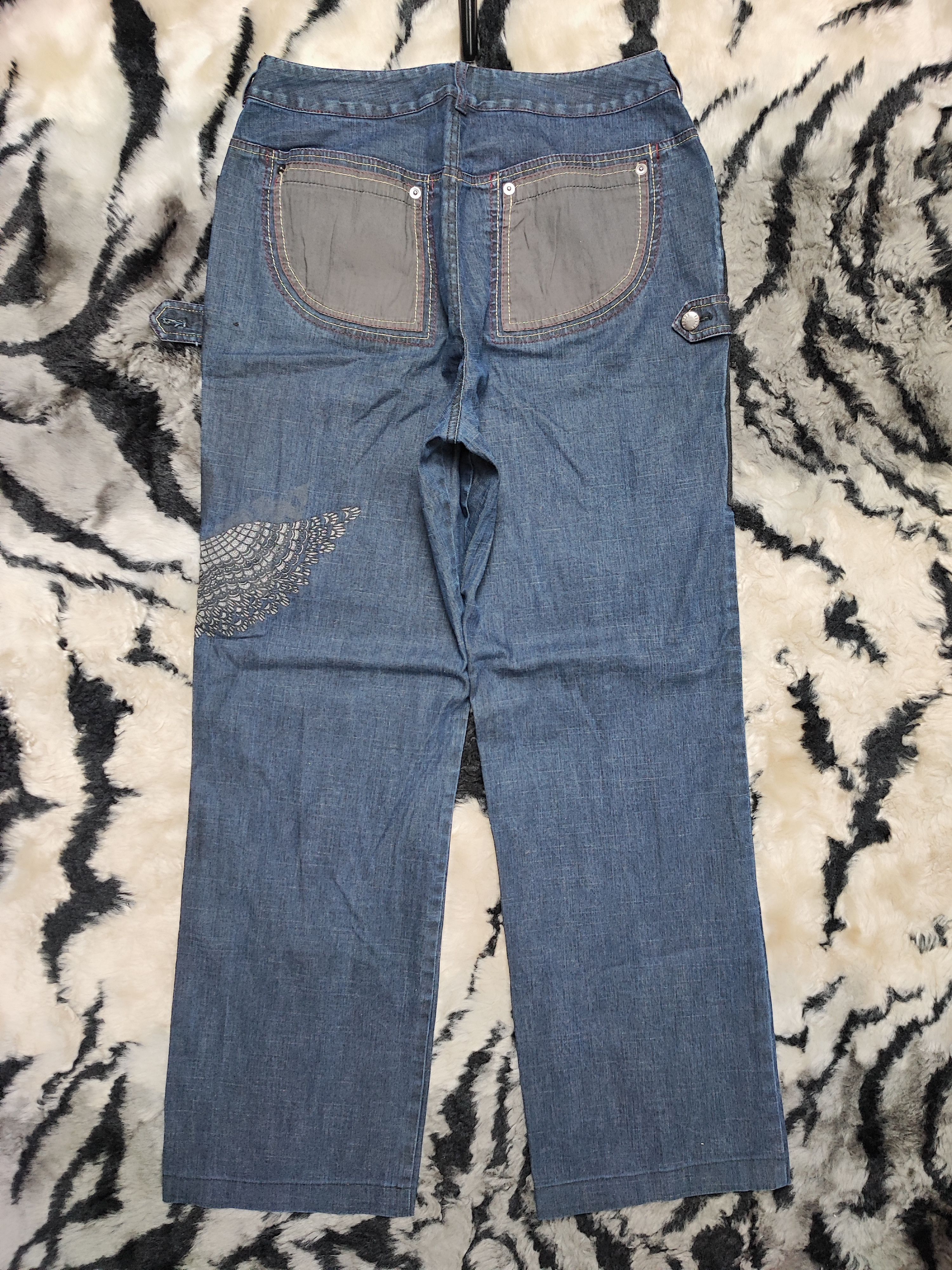 Number (N)ine Vintage Eagle Embroidery Baggy Loose Bootcut Wide Leg Size US 28 / EU 44 - 16 Thumbnail