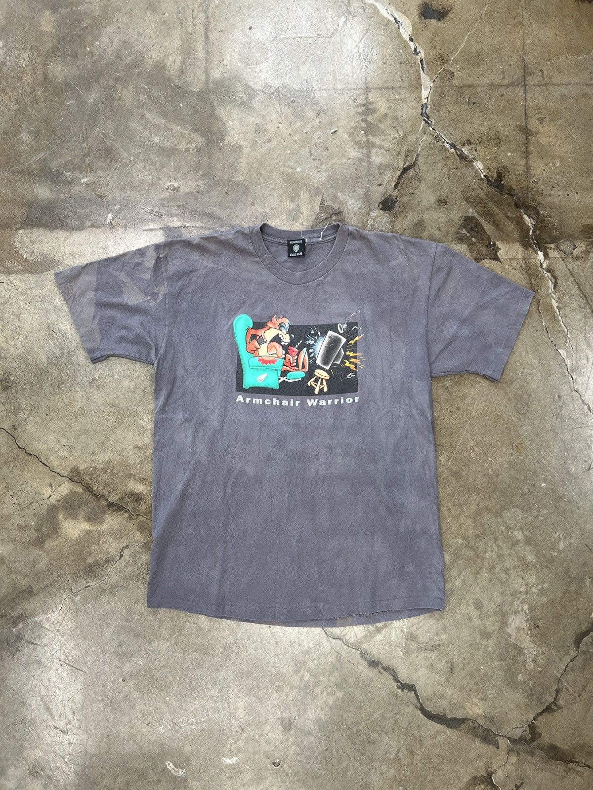 Vintage × Warner Bros Vintage Taz Armchair Warrior Single Stitch Tee Large Size US L / EU 52-54 / 3 - 2 Thumbnail