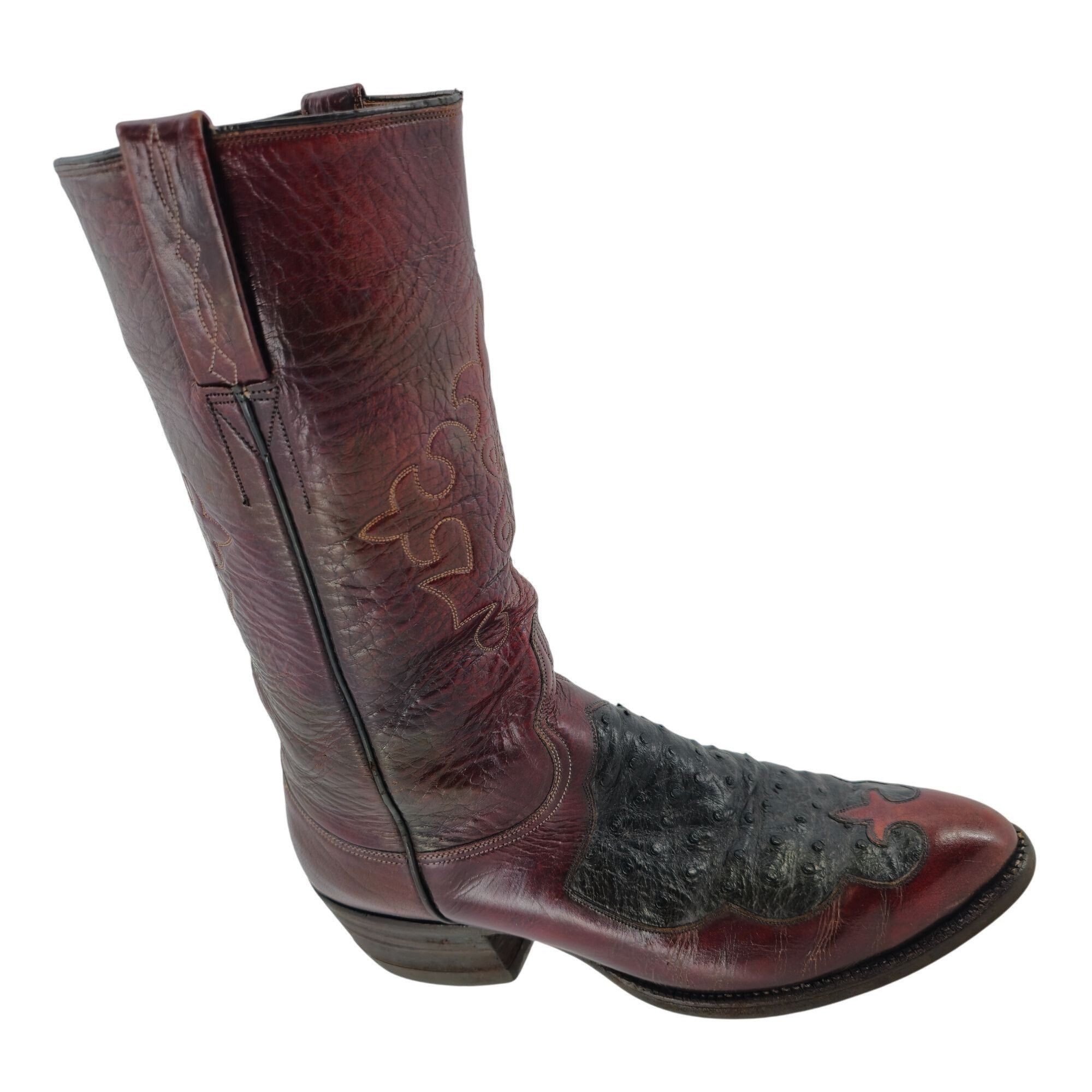 Vintage Lucchese San Antonio Exotic Ostrich Mens 9D Black