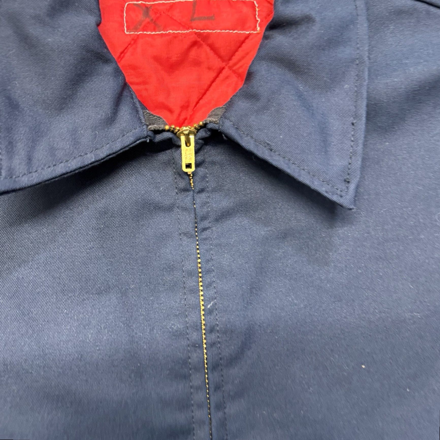 Vintage VINTAGE Uniform Work Jacket Bomber Jacket Mens XL Blue Full Zip Cotton Blend Canvas Quilt Lined 60s Size US XL / EU 56 / 4 - 3 Thumbnail