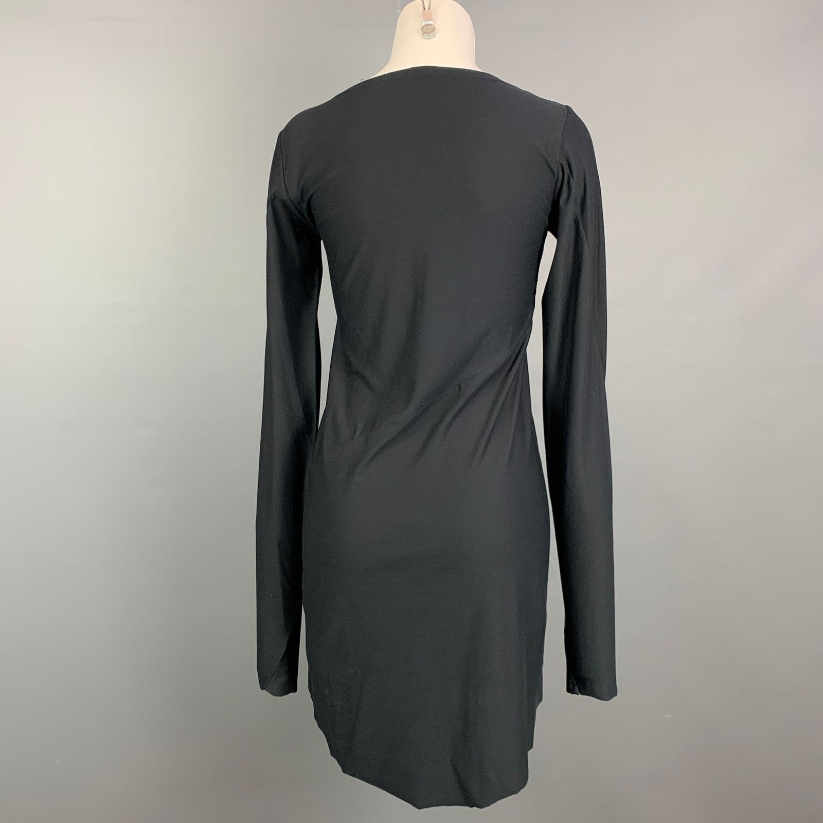 Other Size XS Black Cotton Asymmetrical Long Sleeve Dress Size XS / US 0-2 / IT 36-38 - 3 Thumbnail