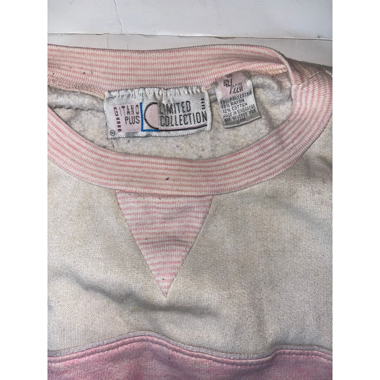 Vintage Gitano plus vintage sweater 42 22W pink crewneck Size L / US 10 / IT 46 - 2 Thumbnail