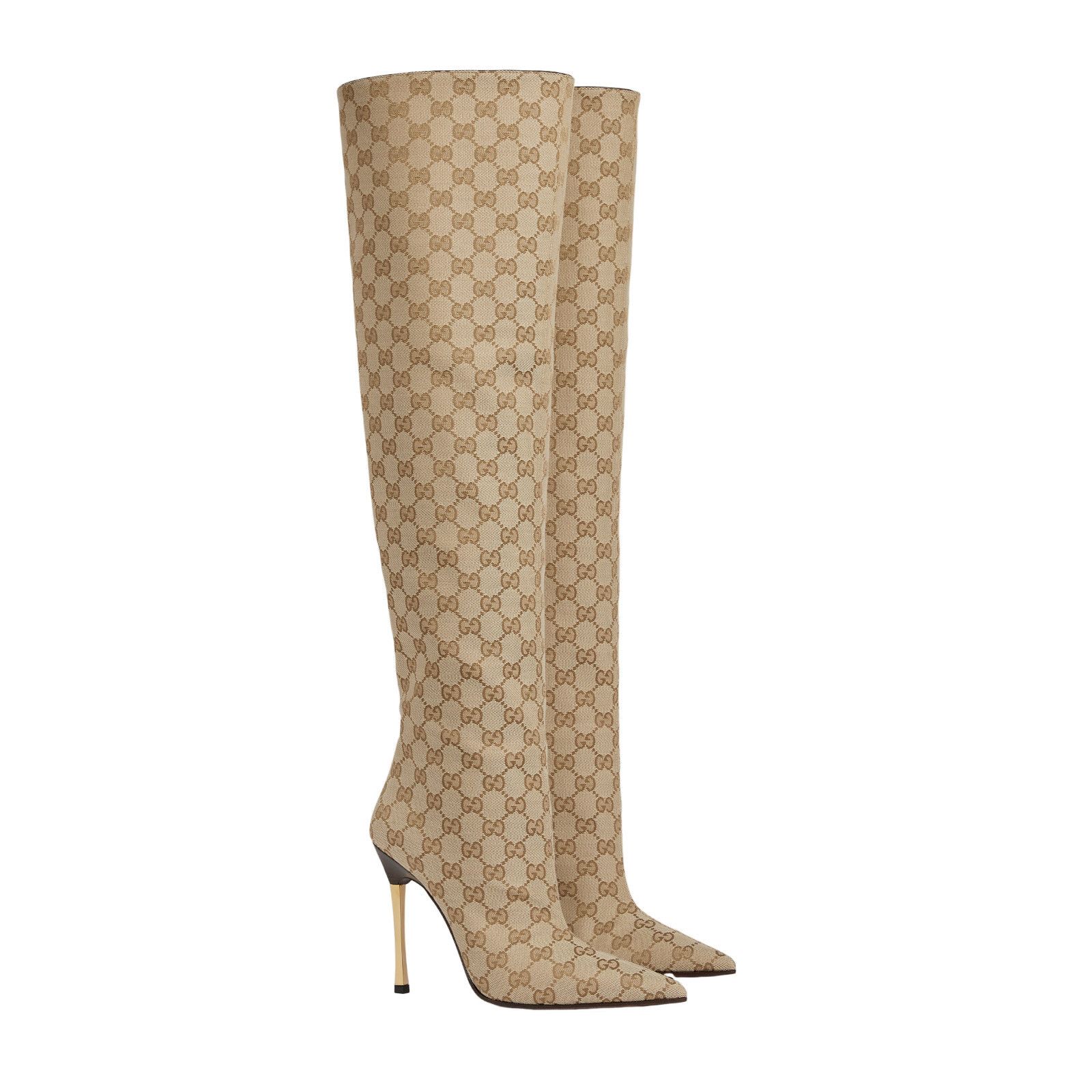 Gucci GUCCI $2500 Sand/Dark Brown Bombshell 110mm Boots New & Auth Size US 6 / IT 36 - 2 Thumbnail