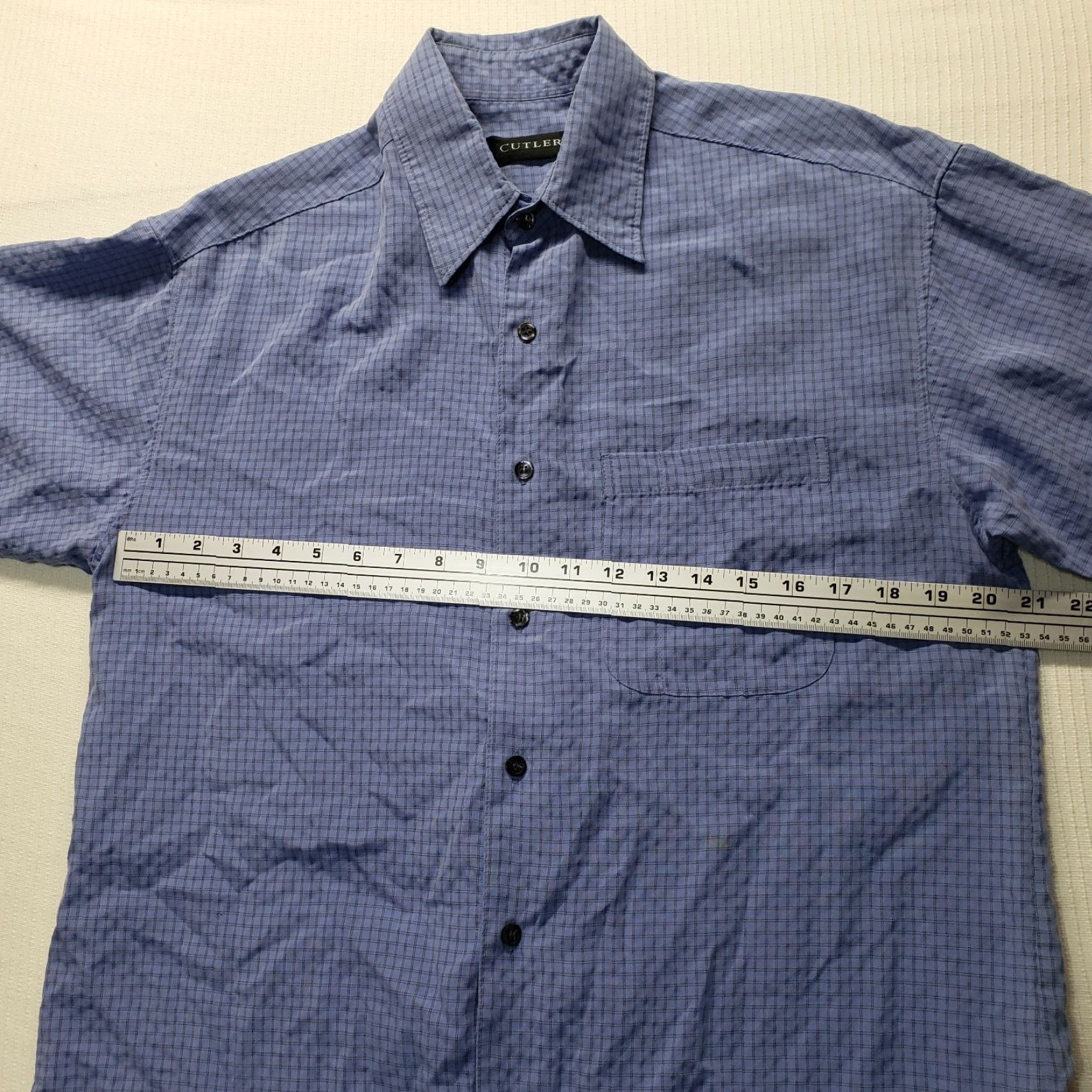 Cutter & Buck Cutler Blue Checkered Button Up Shirt Short Sleeve Adult Men's Size M Medium Size US M / EU 48-50 / 2 - 4 Thumbnail
