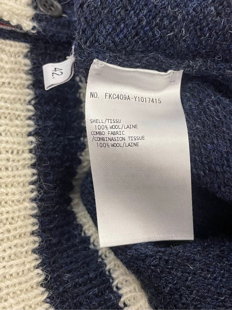 Thom Browne Thom browne Dark blue hem stripe round-neck wool cardigan j Size US XS / EU 42 / 0 - 7 Thumbnail
