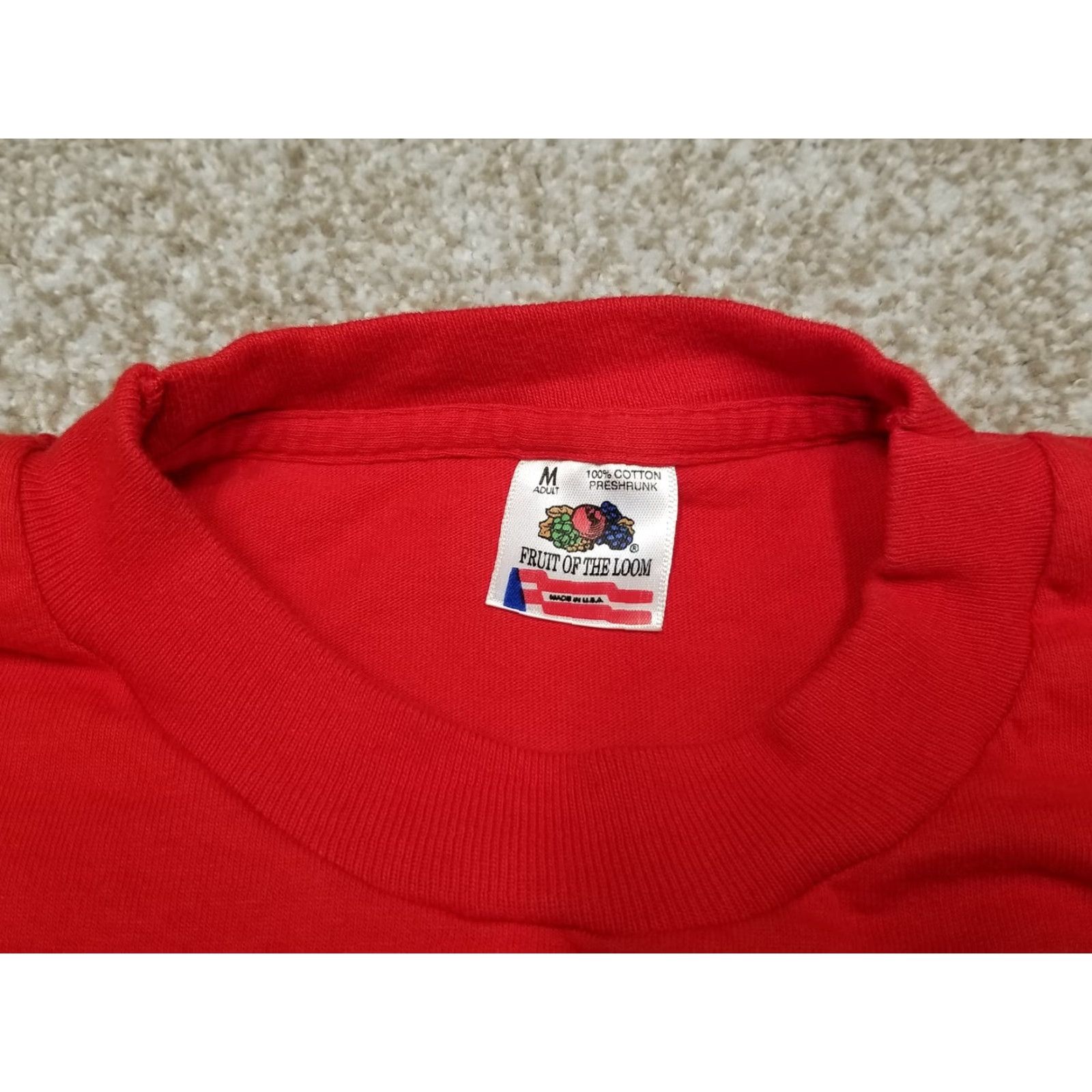 Fruit Of The Loom VINTAGE Fruit of the Loom Shirt Men M Red Pocket Crewneck TEE Mostly Blank Single Stitch Size US M / EU 48-50 / 2 - 6 Thumbnail
