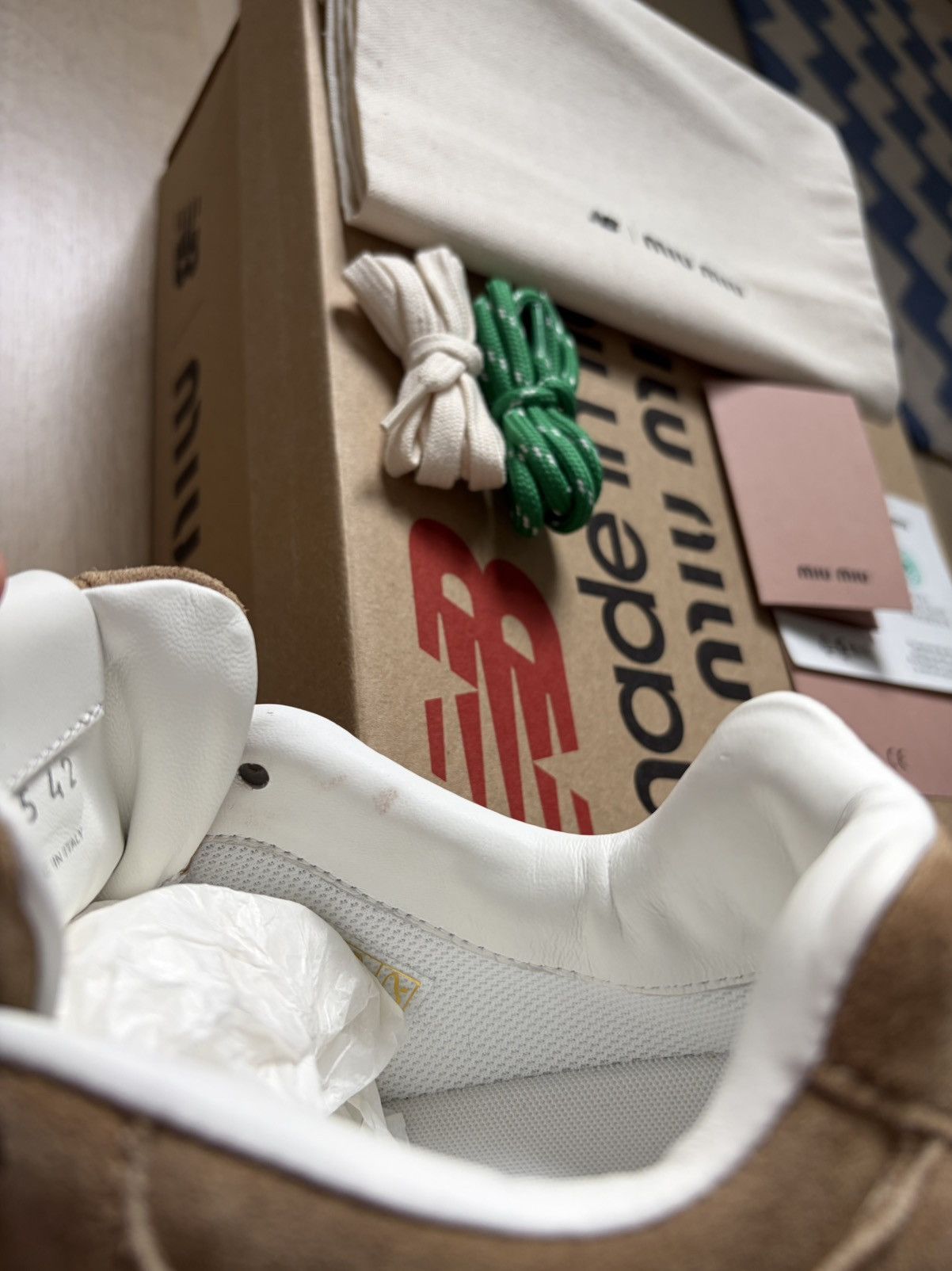 Miu Miu × New Balance New Balance x Miu Miu 530 SL Suede Sneakers Ecru Beige Size US 10 / EU 43 - 12 Thumbnail
