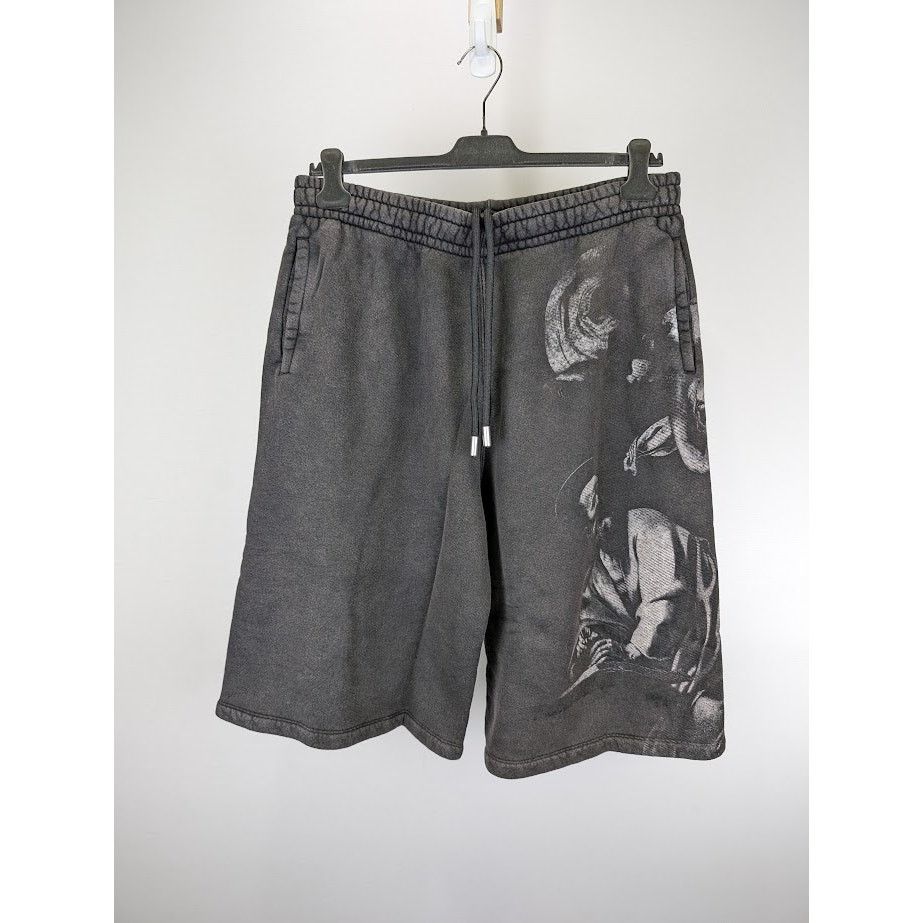 Off-White o1rshd1 BW S. Matthew Over Sweatshorts in Black Grey Size US 34 / EU 50 - 2 Thumbnail