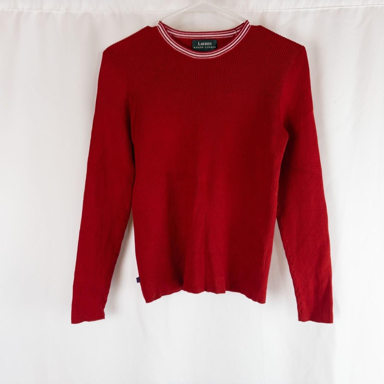 Lauren Ralph Lauren Lauren Ralph Lauren Vintage Red Solid Sweater Womens Medium Size M / US 6-8 / IT 42-44 - 1 Thumbnail