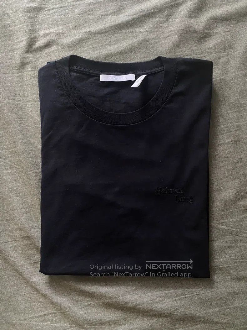 Helmut Lang HELMUT LANG Black Embroidered Logo Men's T-Shirt Size US S / EU 44-46 / 1 - 1 Thumbnail