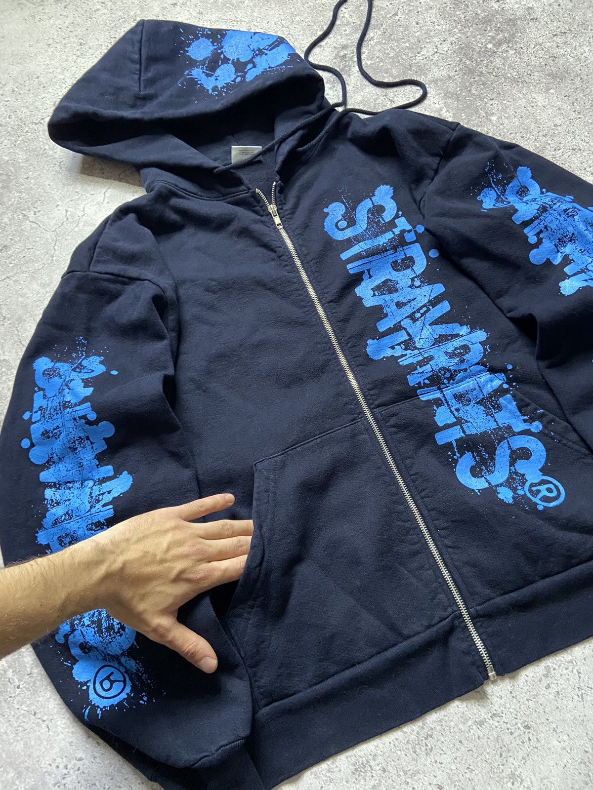 Stray Rats Stray Rats Navy Graffiti Zip Hoodie Size US M / EU 48-50 / 2 - 2 Thumbnail
