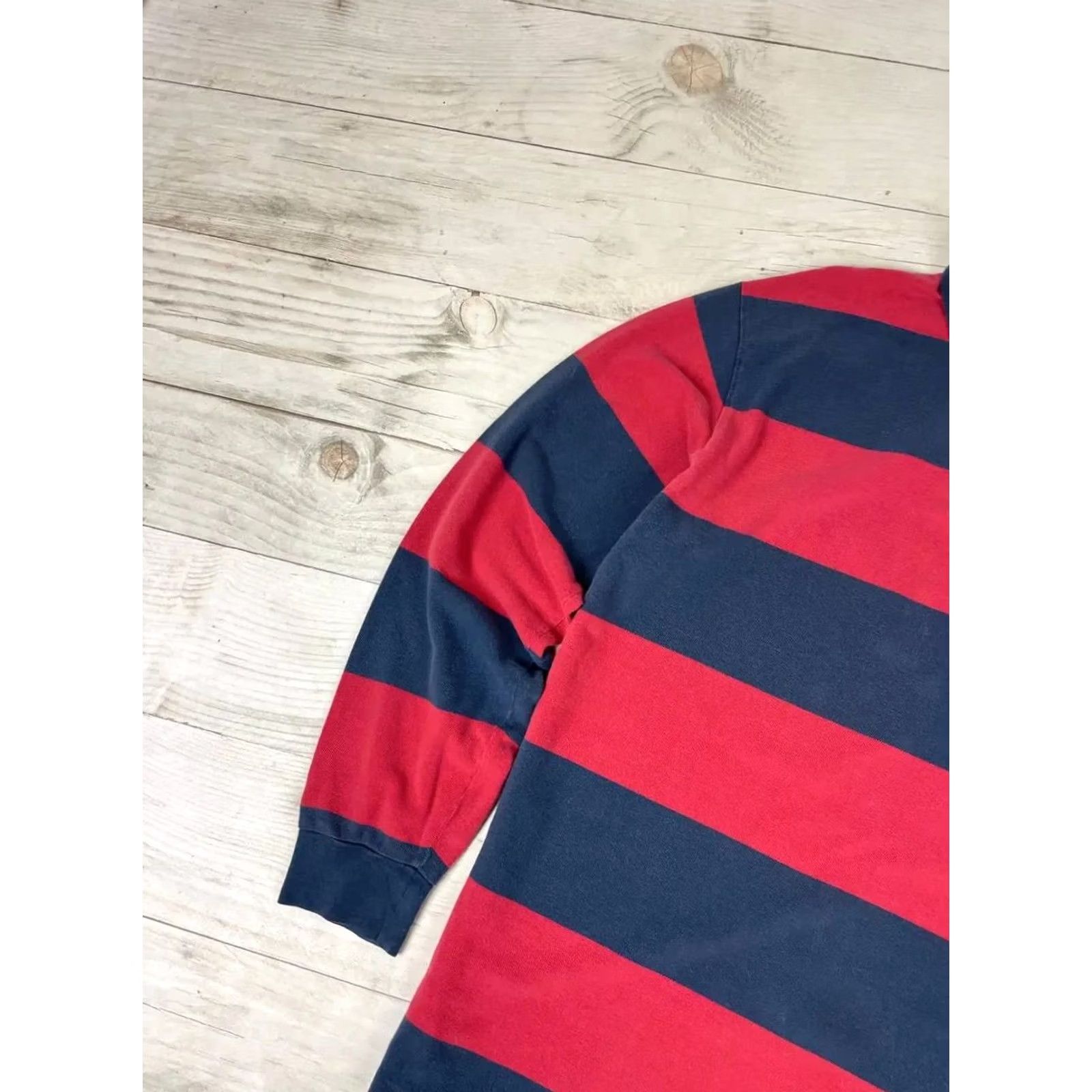 Polo Ralph Lauren VINTAGE Polo Ralph Lauren Long Sleeve Shirt Rugby Striped Men Size L Red (90s) Mens Size US L / EU 52-54 / 3 - 5 Thumbnail