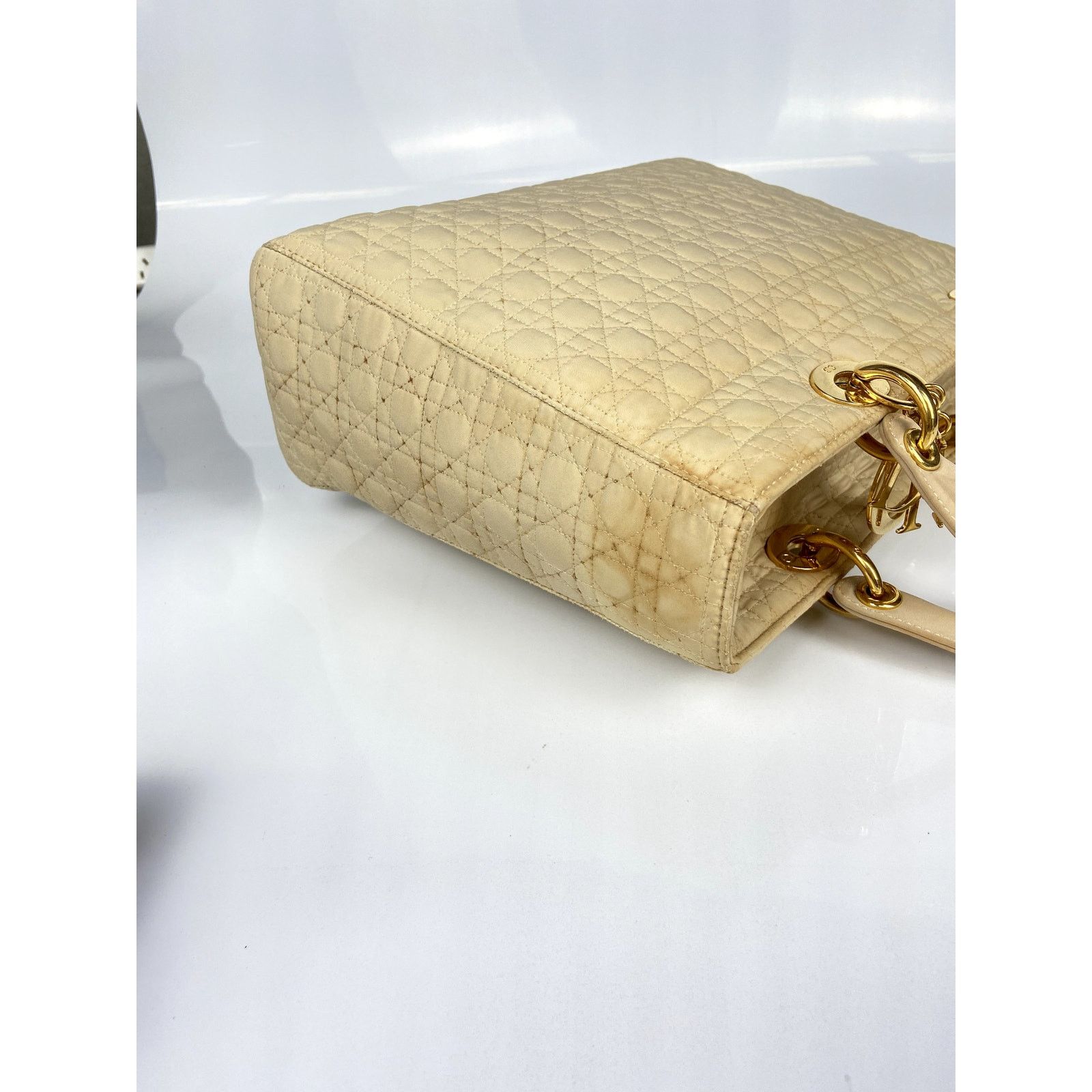 Dior Dior Beige Microfiber Lady Dior GD Handbag Size ONE SIZE - 9 Thumbnail