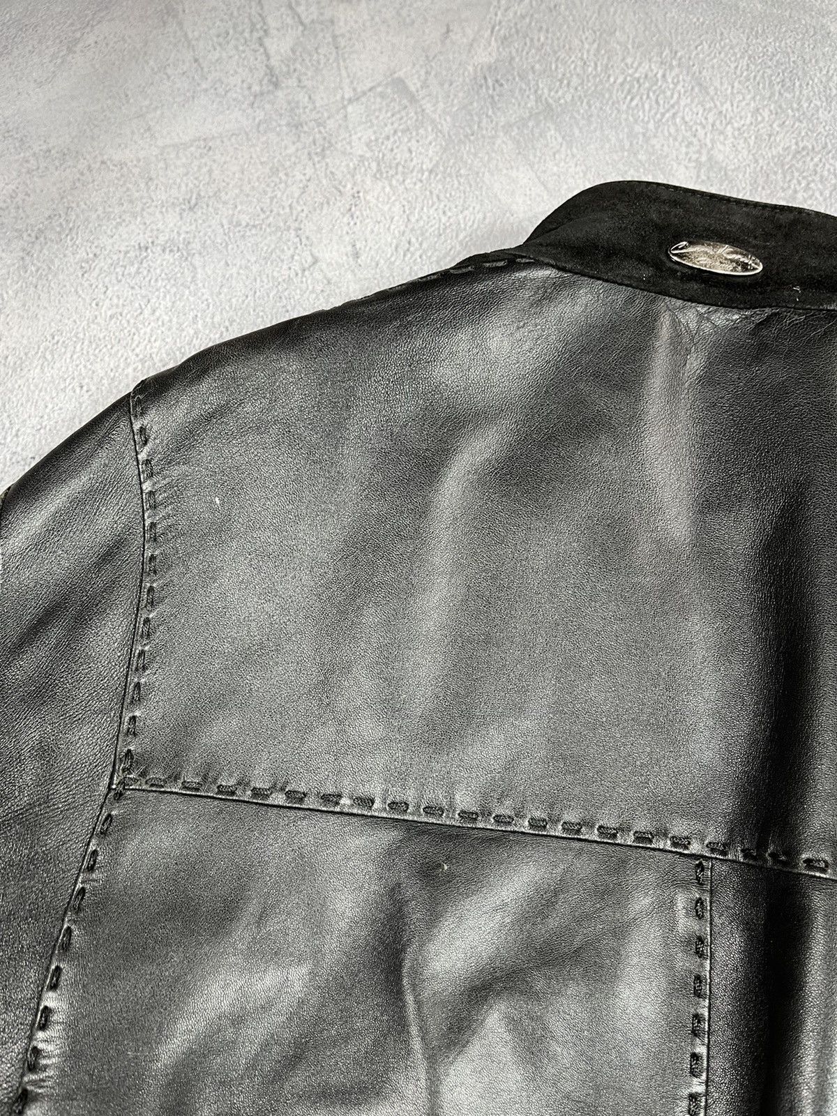 Vintage Vintage 90s Leather zip Jacket biker streetwear style Size US M / EU 48-50 / 2 - 14 Thumbnail