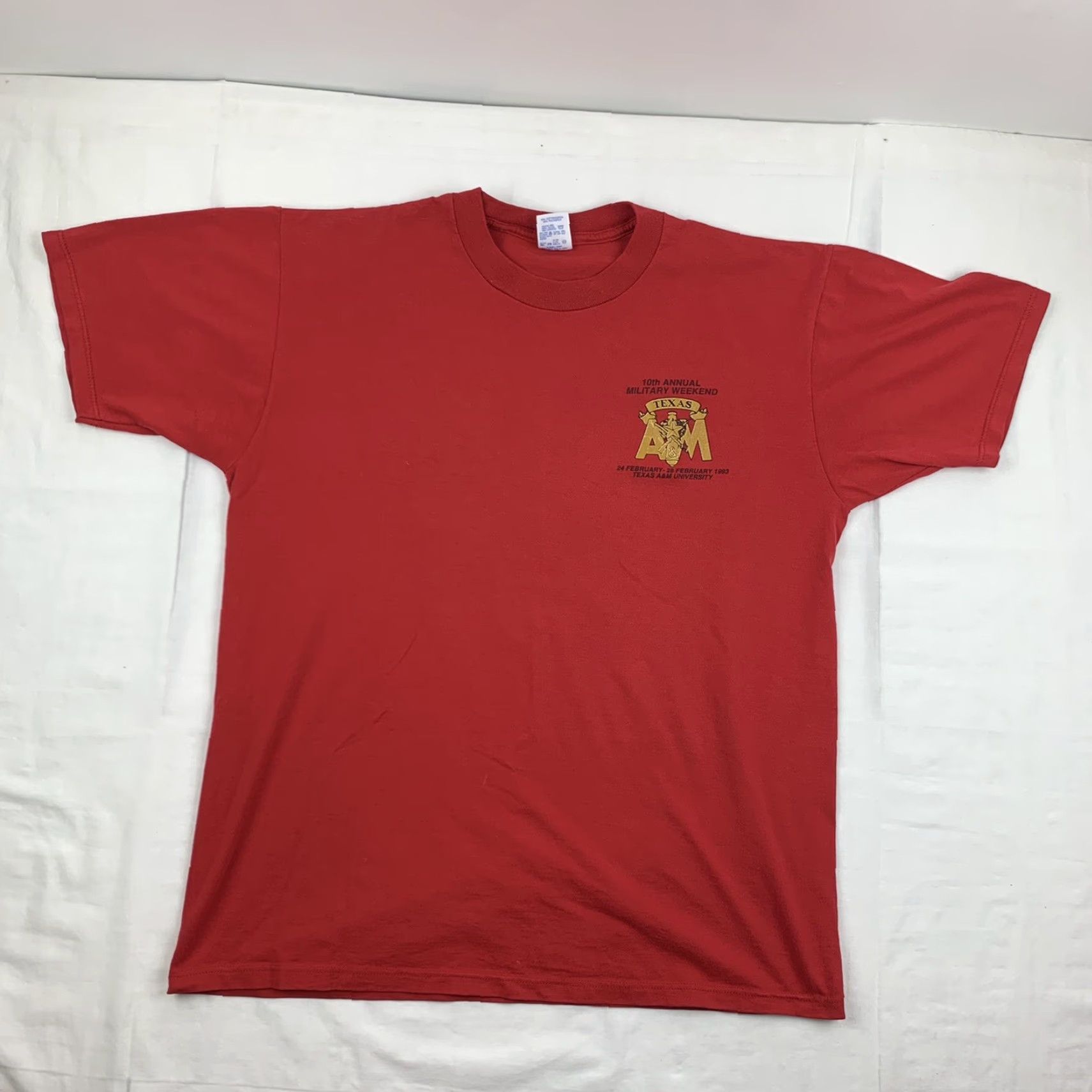Jerzees VINTAGE Texas A&M Combat Bash T Shirt Adult Large Red Crew Neck Short Sleeve 1993 College Party Military Men L Jerzees Size US L / EU 52-54 / 3 - 3 Thumbnail