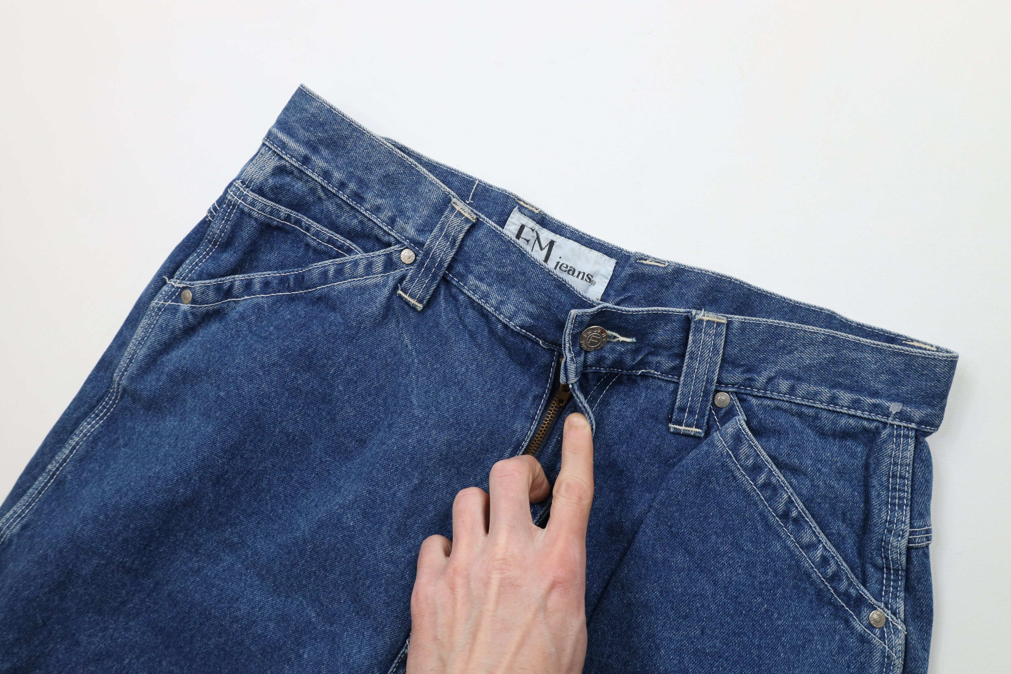 Vintage Deadstock Vintage 90s Streetwear Fit Wide Leg Dungaree Jeans Size US 34 / EU 50 - 6 Thumbnail