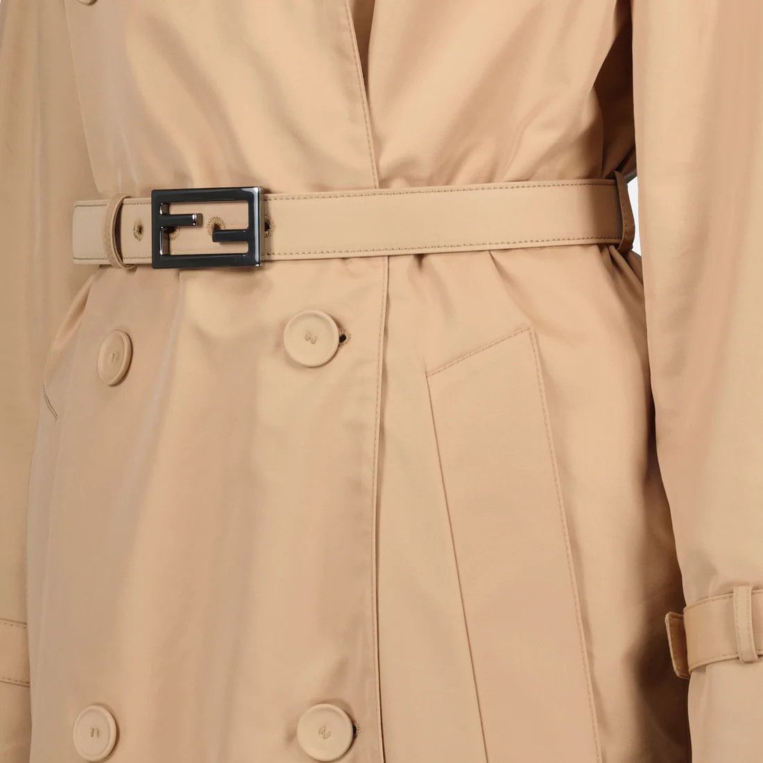 Fendi o1s1wg111224 Trench Coat in Beige Size XS / US 0-2 / IT 36-38 - 3 Thumbnail