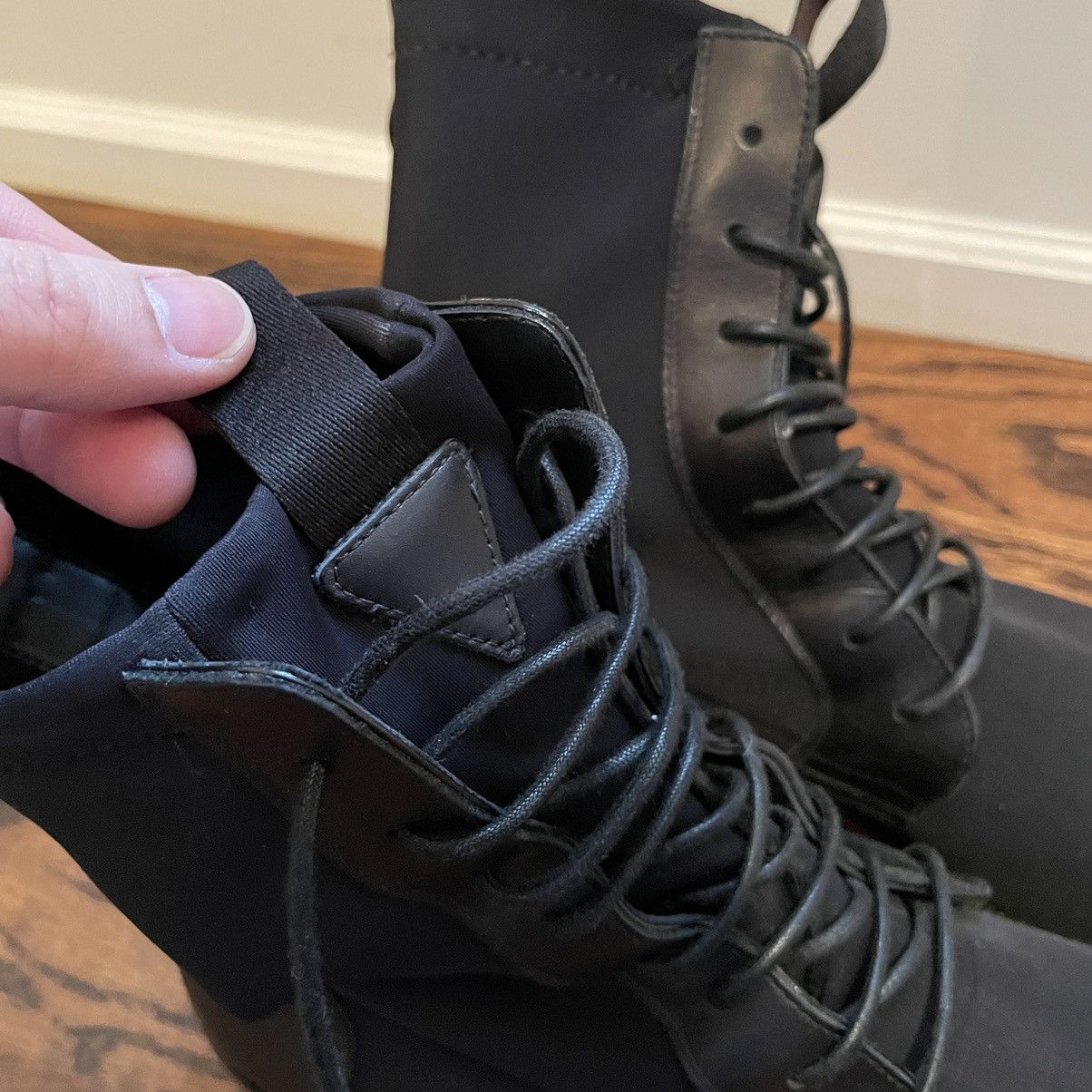 Christian Louboutin Navy Glove soft Nylon Boots Size US 7 / EU 40 - 14 Thumbnail