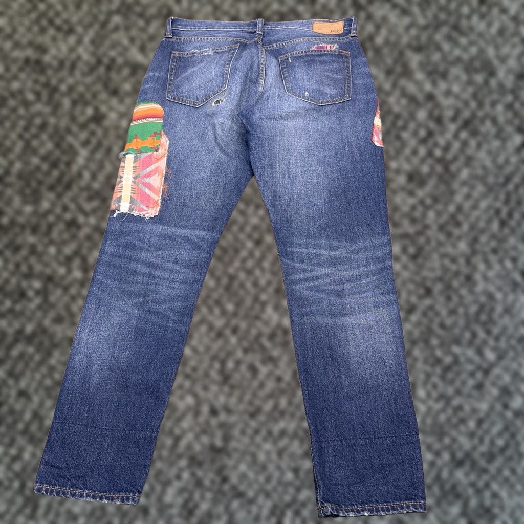 Polo Ralph Lauren Polo Ralph Lauren Jeans Boyfriend Womens 29 Blue Aztec Patch Stretch Denim 5-Pocket Regular Mid Rise 28 In Inseam Jeans Accessories Logo Size 29" - 1 Thumbnail