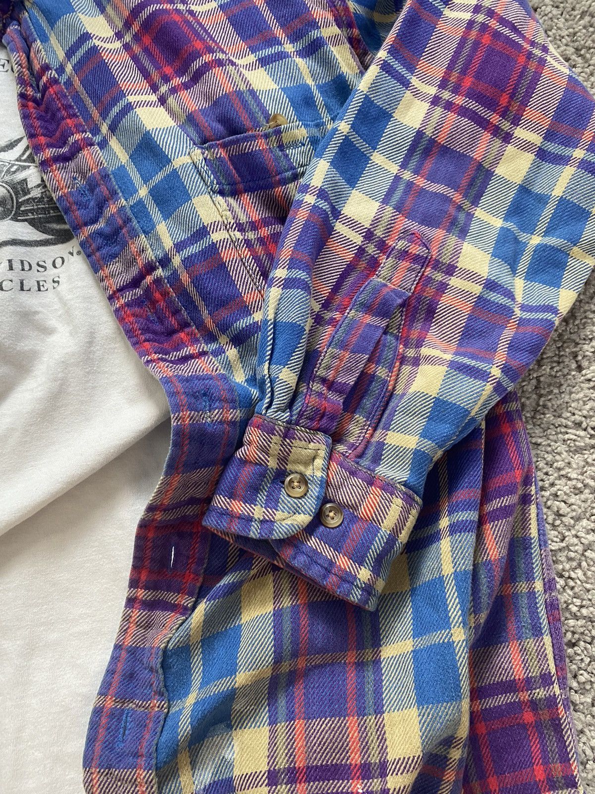 Flannel × Japanese Brand × Vintage Vintage Distressed Cropped Flannel Shirt Size US M / EU 48-50 / 2 - 5 Thumbnail