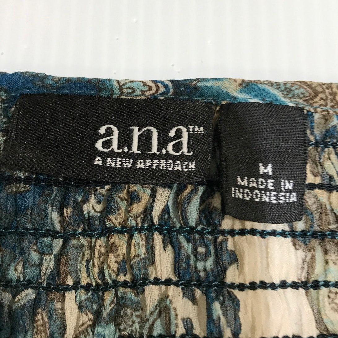 Other a.n.a. A New Approach Boho Blue Paisley Ruffle Blouse M Size M / US 6-8 / IT 42-44 - 7 Thumbnail