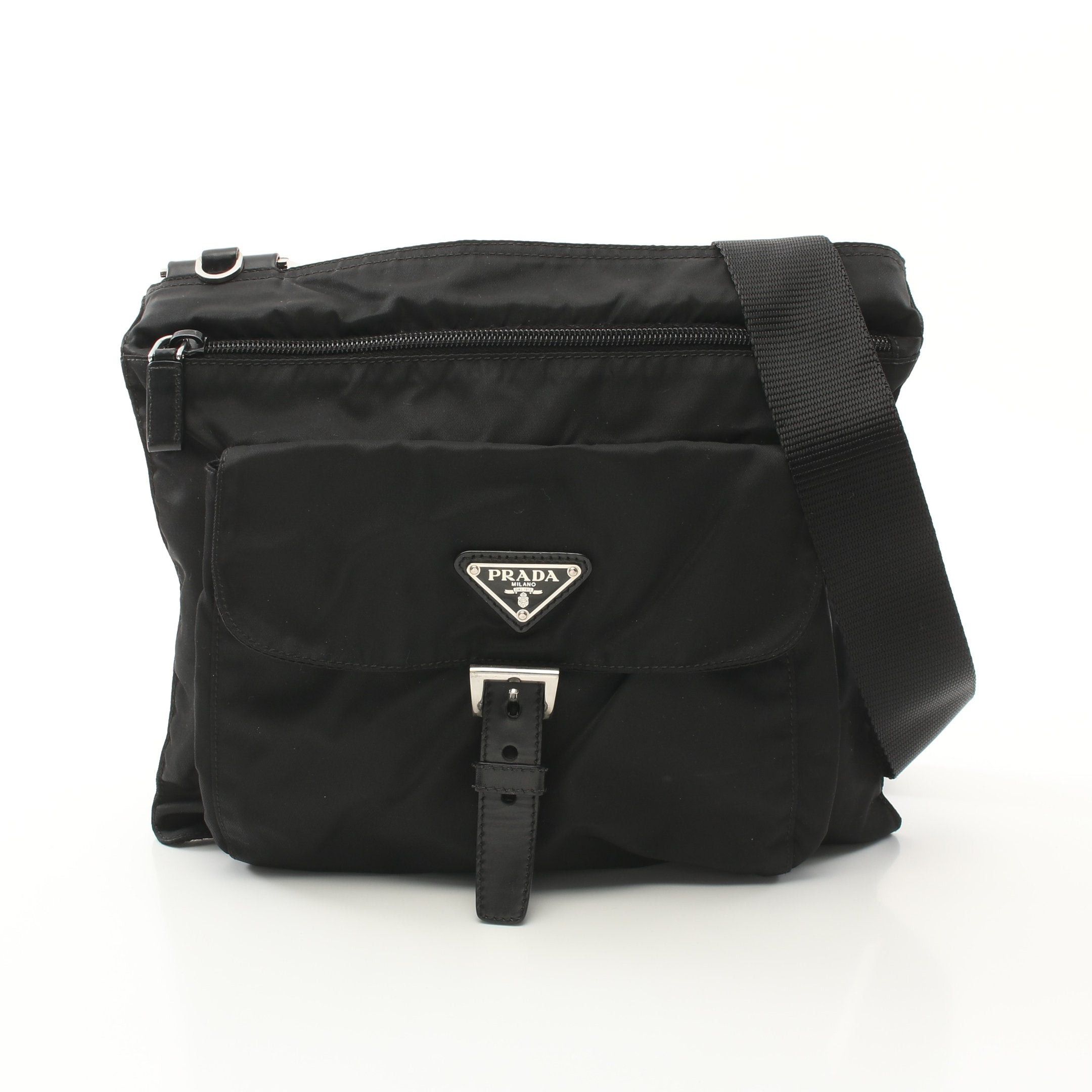 Prada Prada Shoulder Bag Nylon Leather Black Size ONE SIZE - 1 Thumbnail