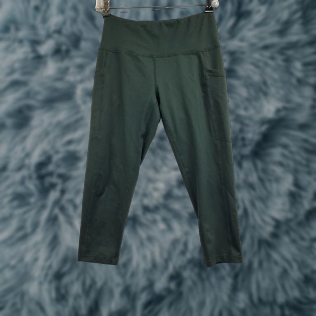 Vintage Z by Zella Leggings Women’s Small Ankle Green Pockets Athletic Stretch Quick Care Slim Skinny CrossFit Yoga Running Size 28" / US 6 / IT 42 - 1 Thumbnail