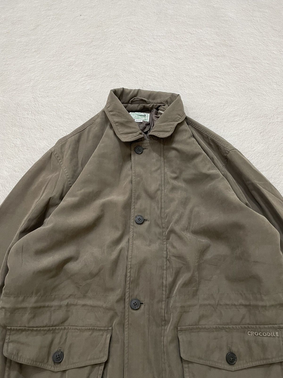 Japanese Brand 00s Crocodile Olive Utility Jacket Vintage Balenciaga Style Size US XL / EU 56 / 4 - 2 Thumbnail