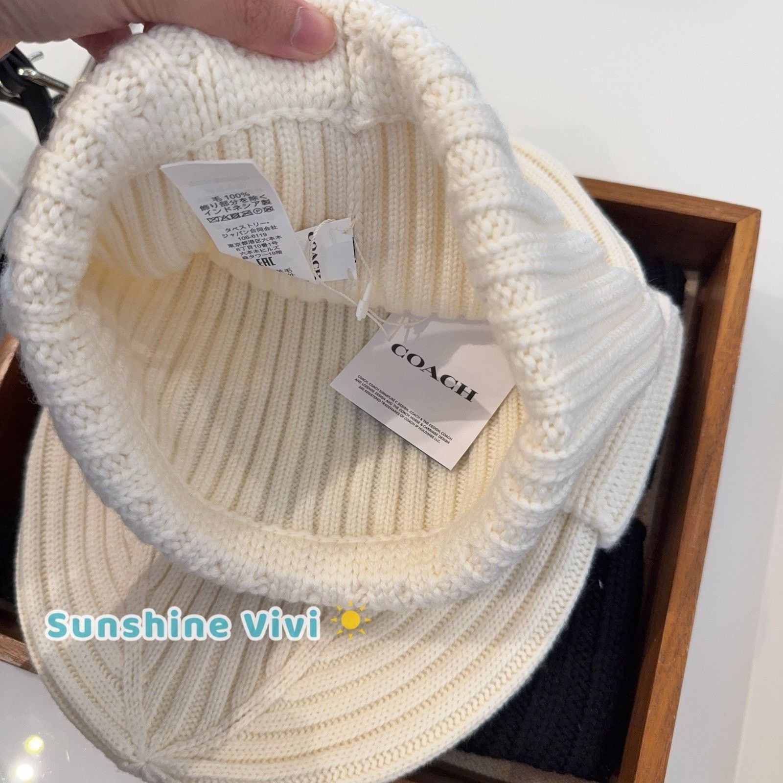 Coach NWT Coach 1941 Embroidered Knit Beanie Wool CU806 Chalk Size ONE SIZE - 5 Thumbnail