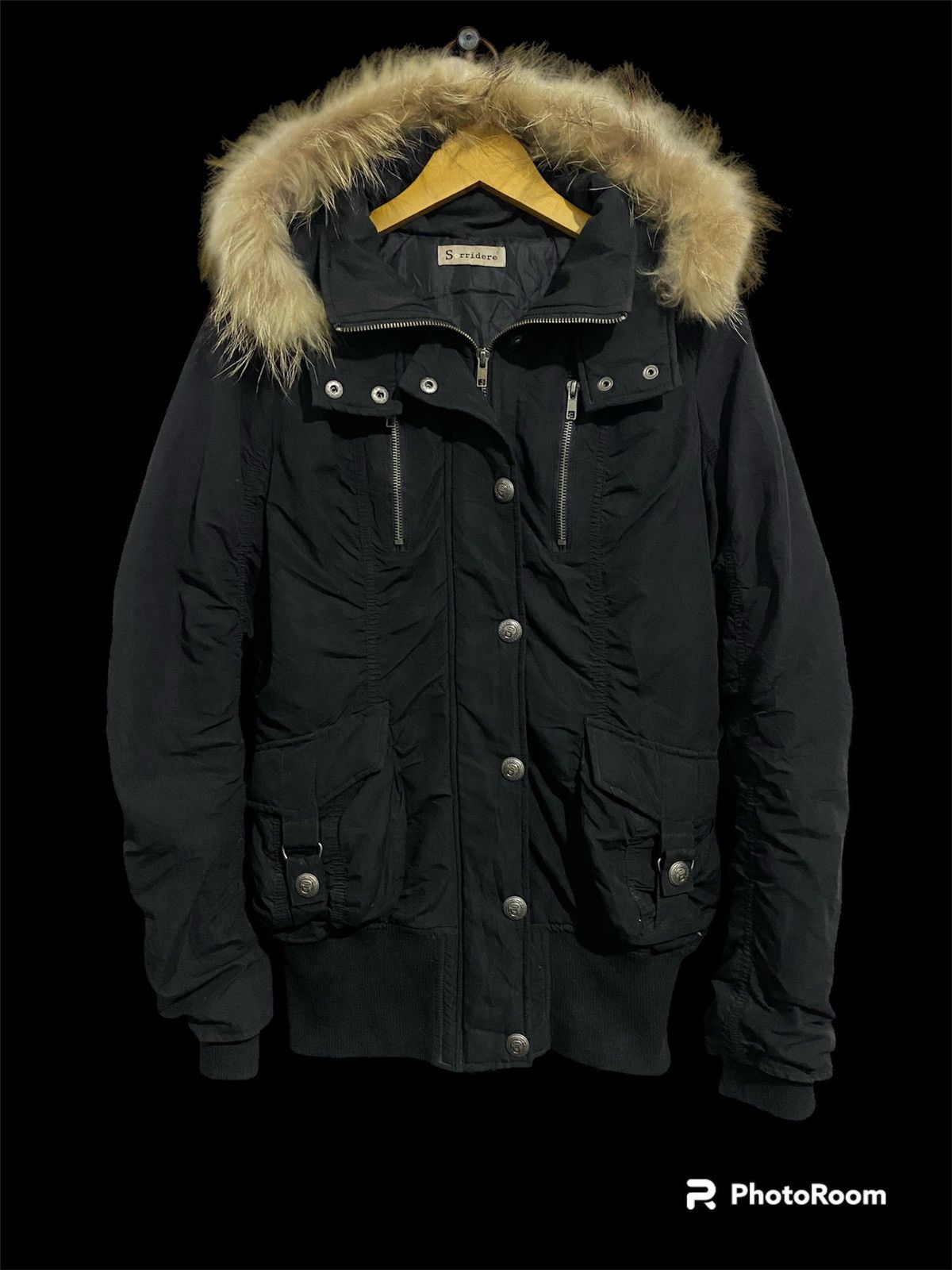 image of Hysteric Glamour Japanese Racoon Jacket Fur Lgb Styled in Black, Men's (Size Medium)