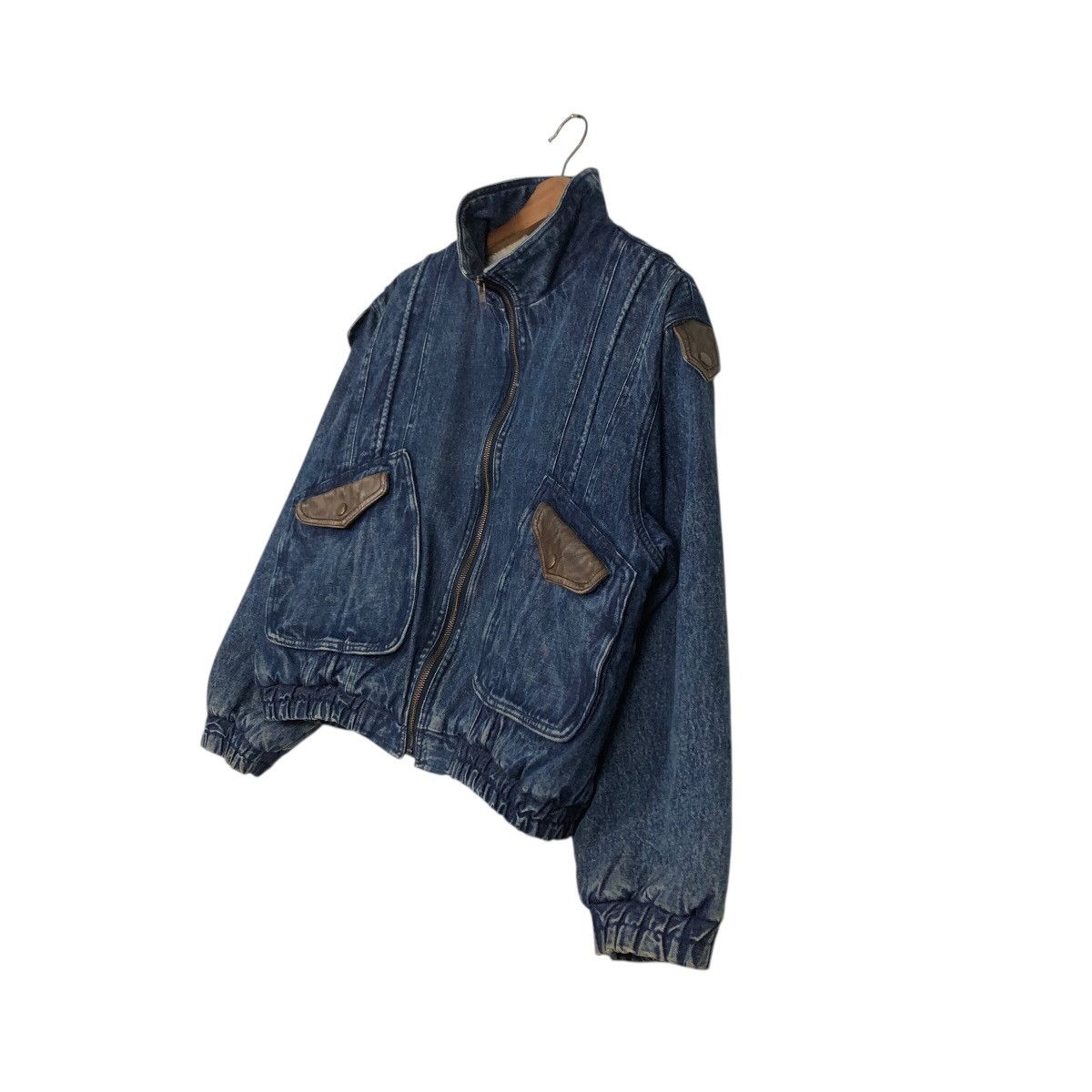 Japanese Brand 📌Vintage Bomber Denim Jacket Unbranded Blanket Issey Miyake Size US M / EU 48-50 / 2 - 3 Thumbnail