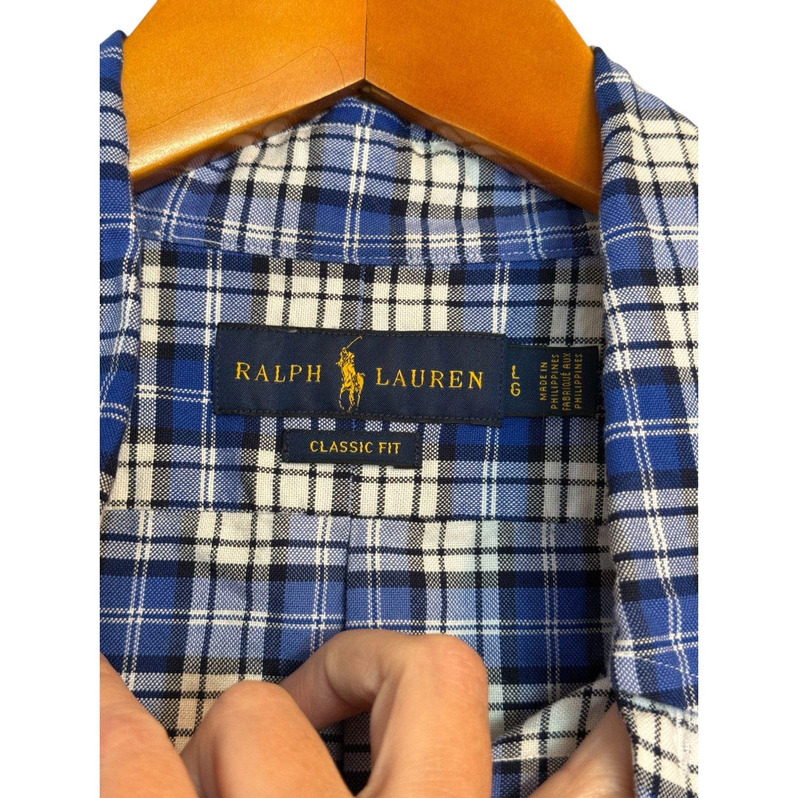 Ralph Lauren Ralph Lauren Shirt Men Large Blue Plaid Button Down Pony Size US L / EU 52-54 / 3 - 5 Thumbnail