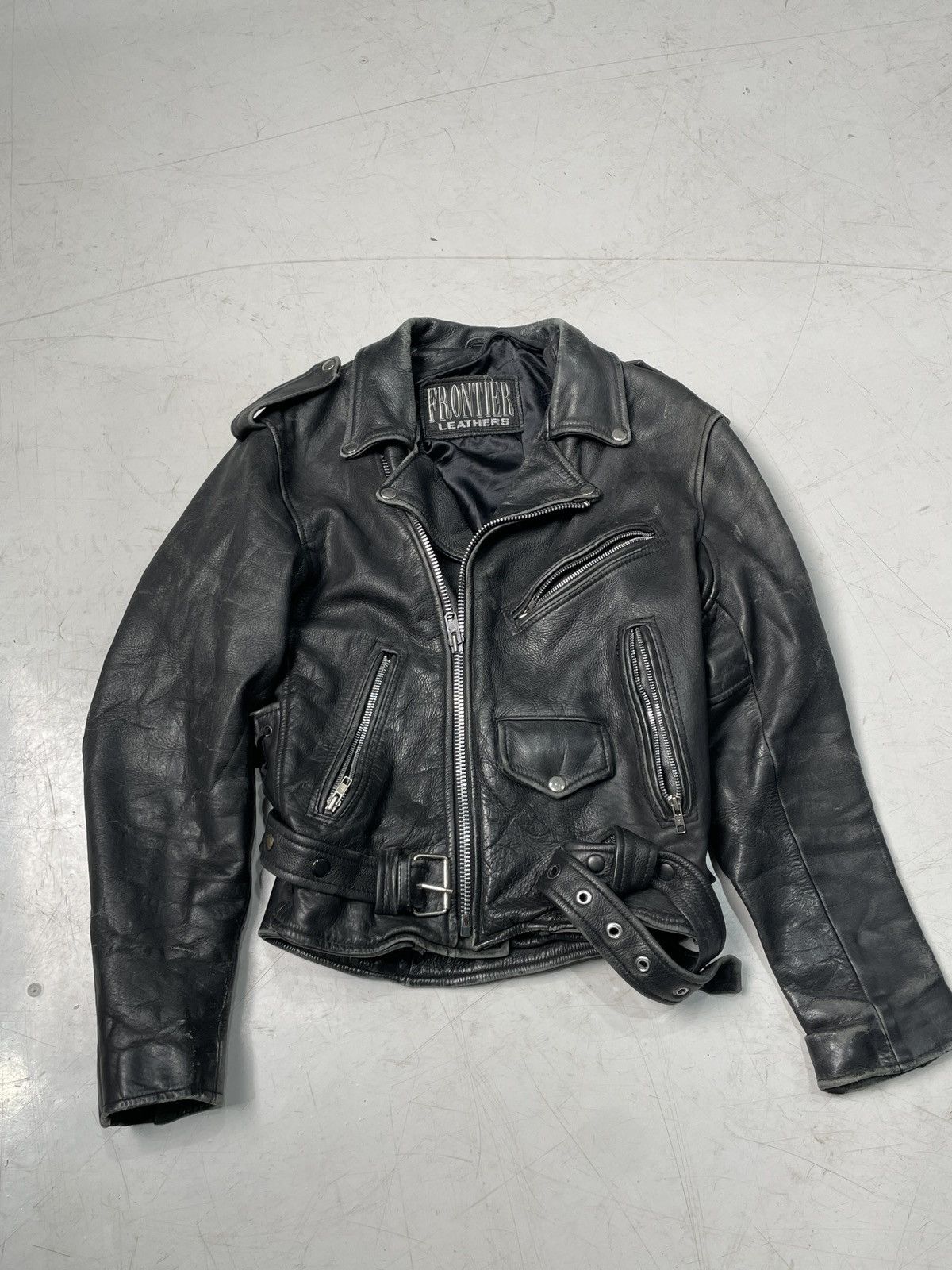 Danier Frontier black fitted leather biker jacket Size M / US 6-8 / IT 42-44 - 1 Thumbnail