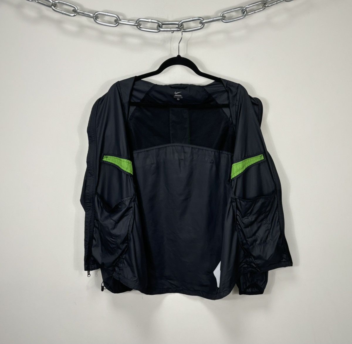 Nike Vintage Nike Y2K Black Reflective Drill Hype Track Jacket Size US S / EU 44-46 / 1 - 2 Thumbnail
