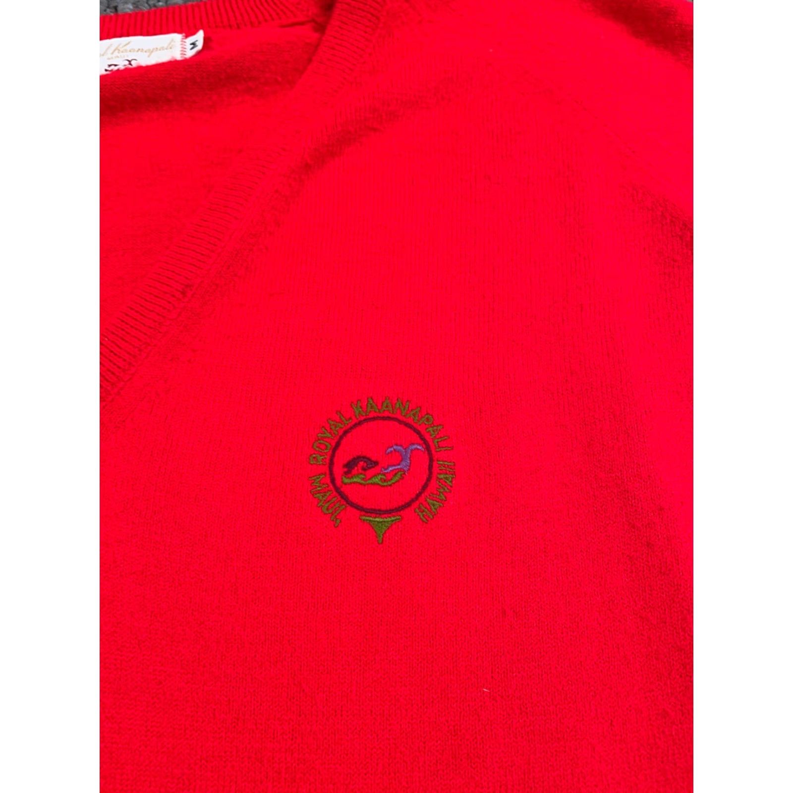 Vintage VINTAGE 70s Royal Kaanapali Wool V-Neck Sweater Adult Medium Red Embroidered Retro Mens Size US M / EU 48-50 / 2 - 4 Thumbnail