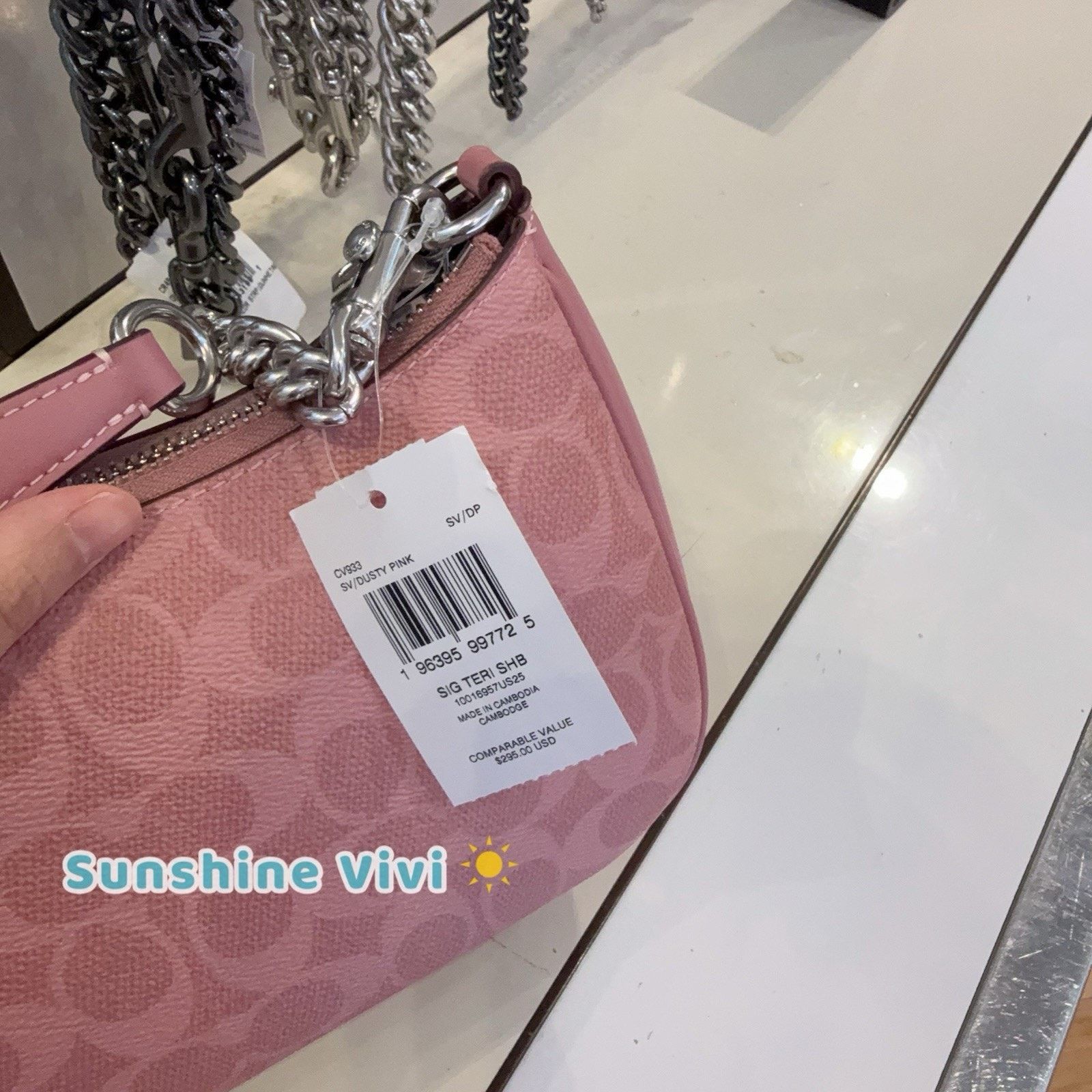 Coach NWT COACH Teri shoulder bag CV933 dusty Pink (New Color) Size ONE SIZE - 4 Thumbnail