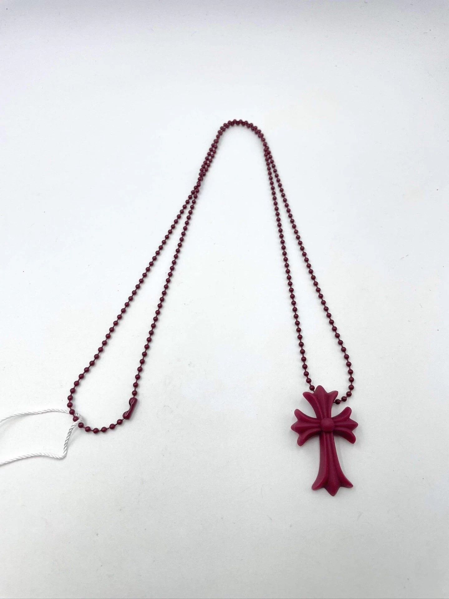 Chrome Hearts Chrome Hearts Resin Burgundy Cross Necklace w/ mirror Size ONE SIZE - 1 Thumbnail