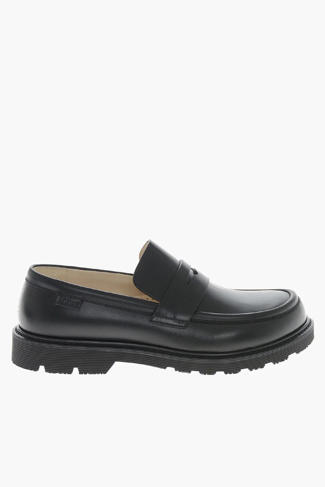 Loewe og1mm0426 Brushed Leather Penny Loafers in Black Size US 10 / IT 40 - 1 Thumbnail