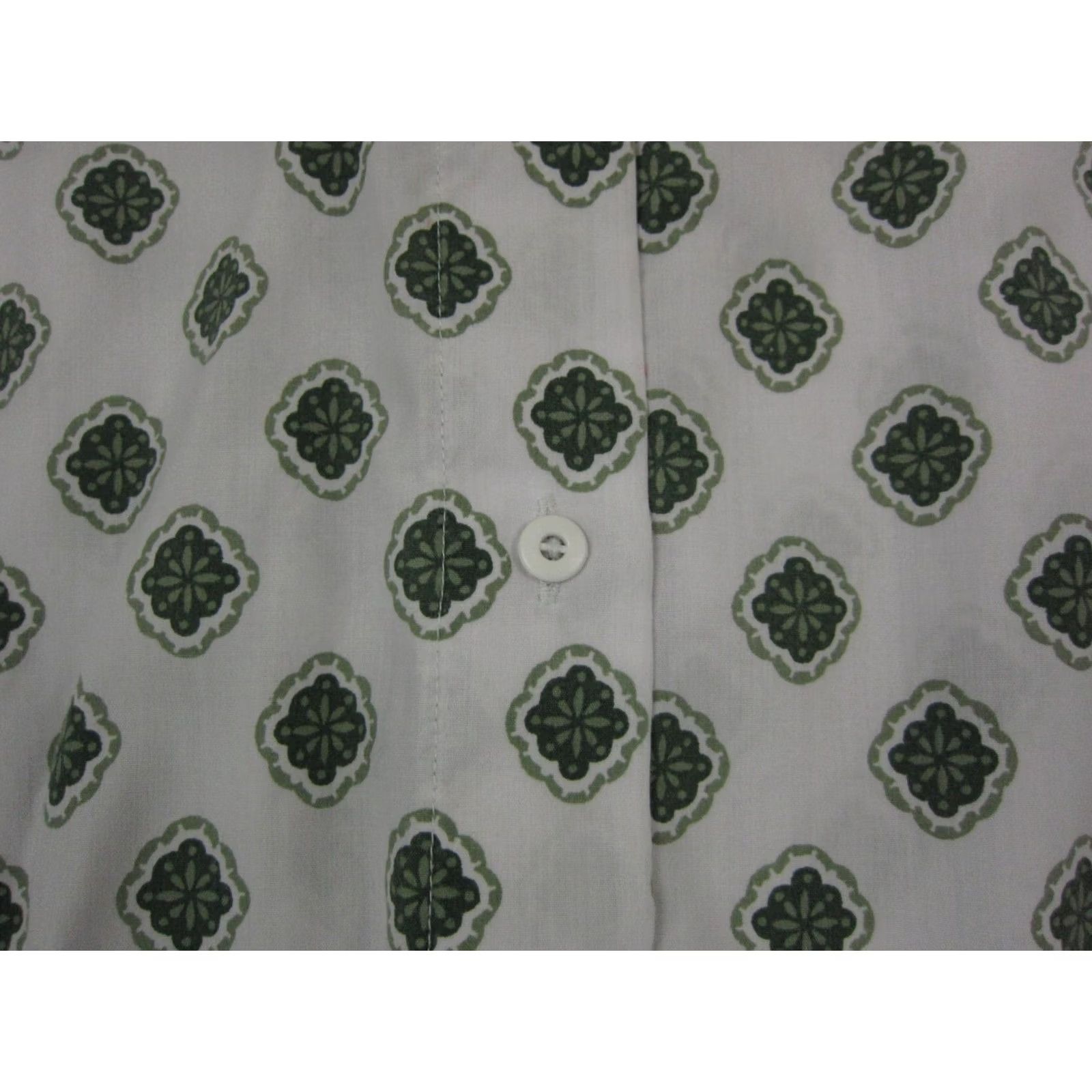 Vintage VINTAGE Linnay Button-Up Shirt Womens 14 Paisley White Green 70s Casual Short Sleeve Collared Button-Up Womens Menus Mens Size XL / US 12-14 / IT 48-50 - 4 Thumbnail