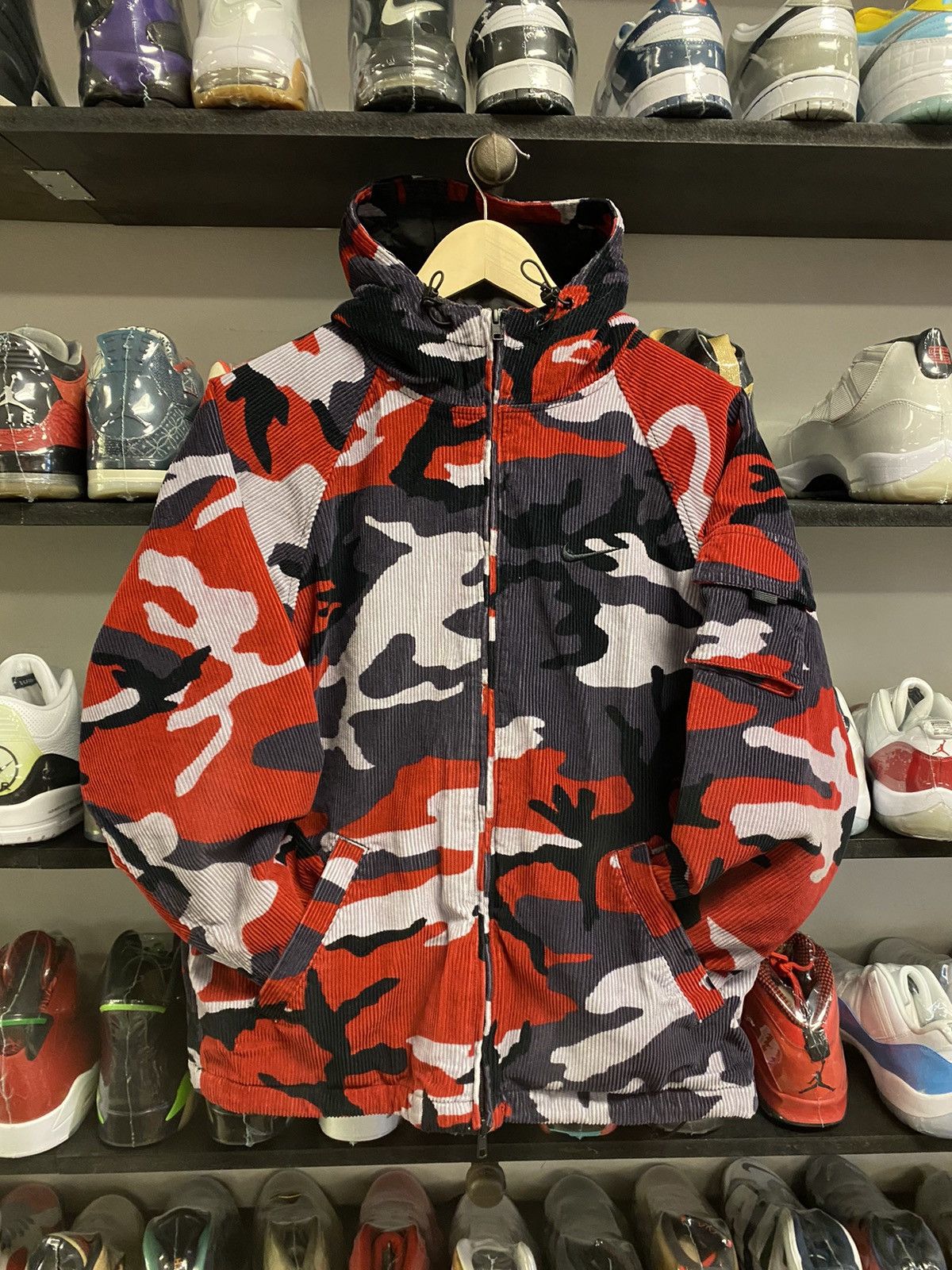 Supreme pre owned Nike camo hoodie