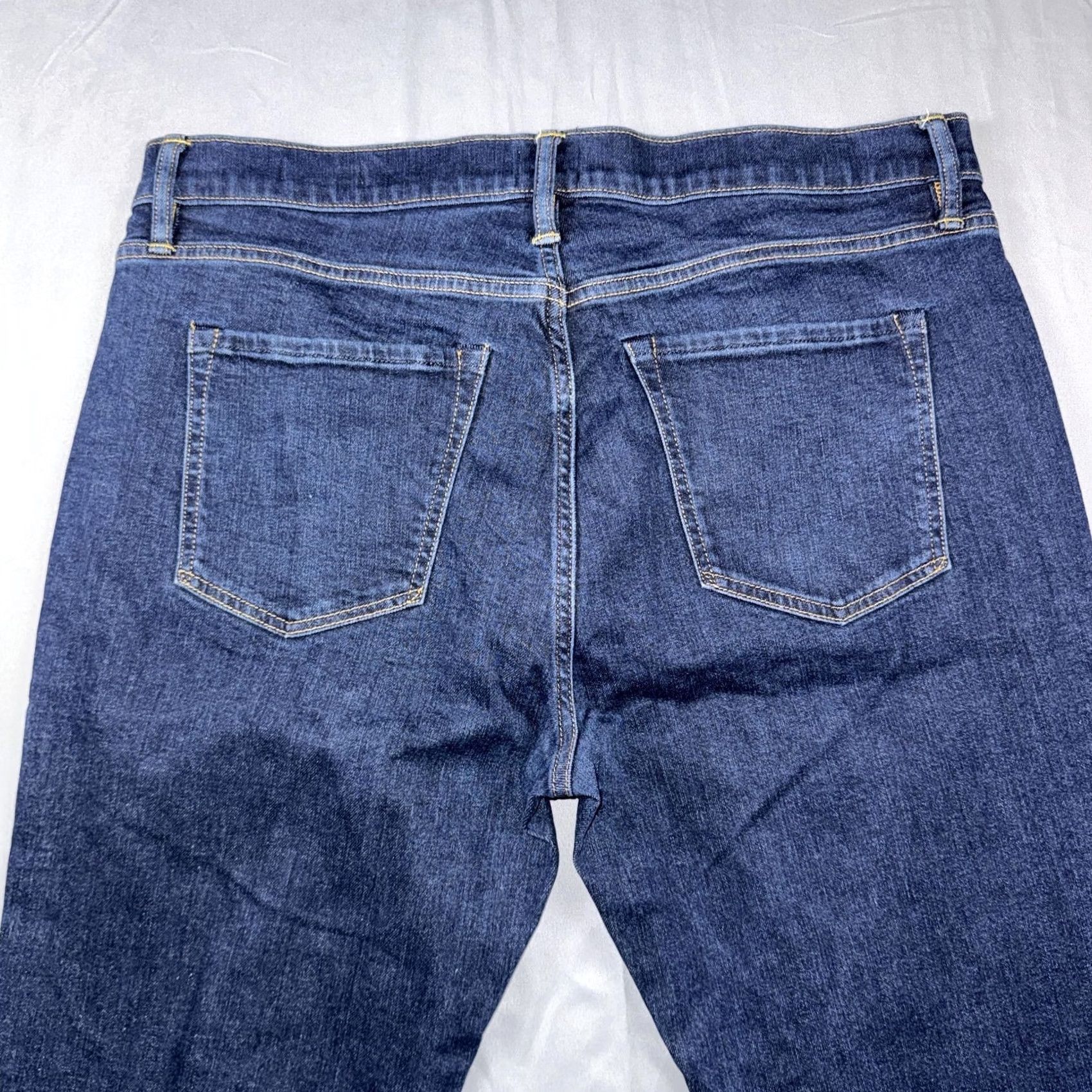 Flint And Tinder Flint And Tinder Jeans Mens 36x34 Blue Straight Dark Wash Denim Pants Size US 36 / EU 52 - 4 Thumbnail