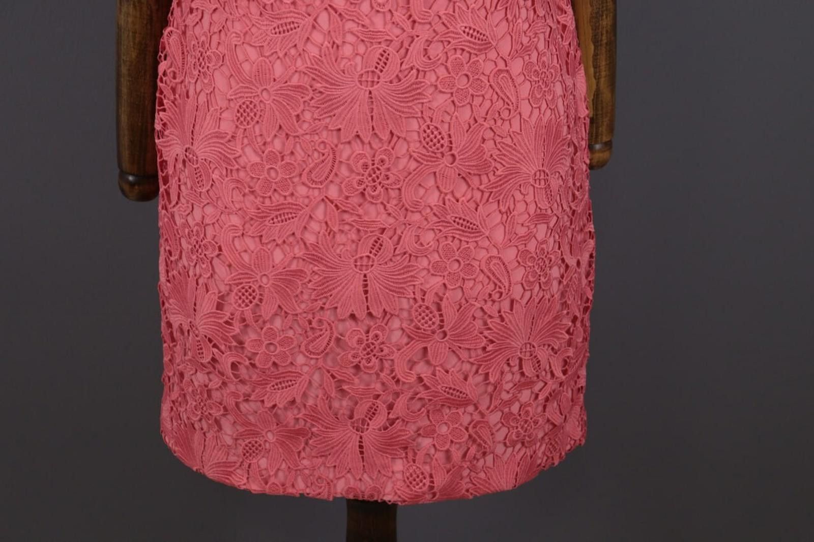 Lauren Ralph Lauren Lauren Ralph Lauren Pink Mesh Floral A-Line Dress Size 6 Size M / US 6-8 / IT 42-44 - 2 Thumbnail