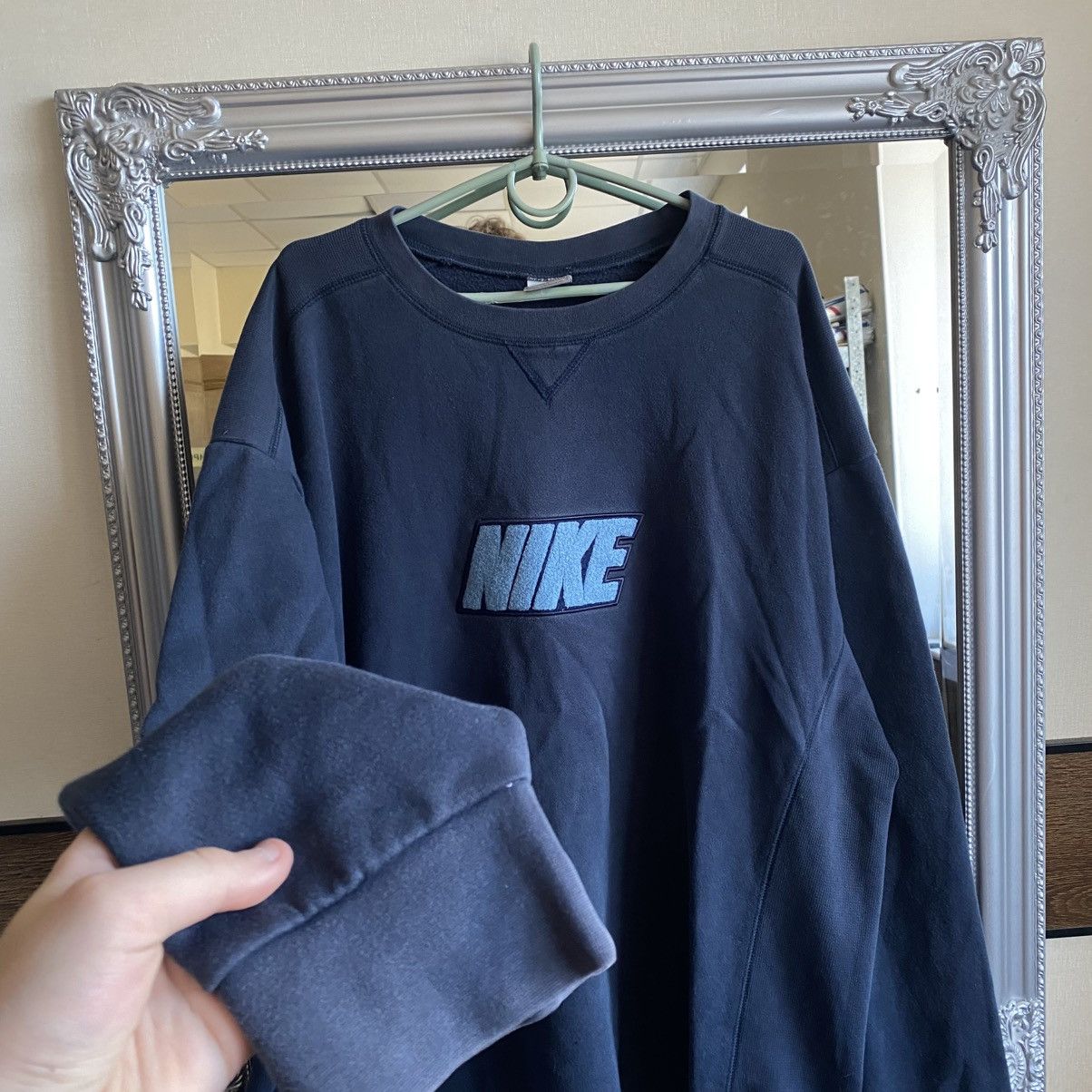 Nike Vintage 90s Nike Sweatshirt Big Logo Y2K Navy Size US XXL / EU 58 / 5 - 3 Thumbnail