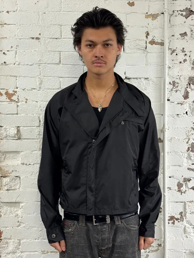 Yves Saint Laurent AW2003 Yves Saint Laurent Black Asymmetrical Classy Windbreaker Jacket Size US M / EU 48-50 / 2 - 2 Thumbnail