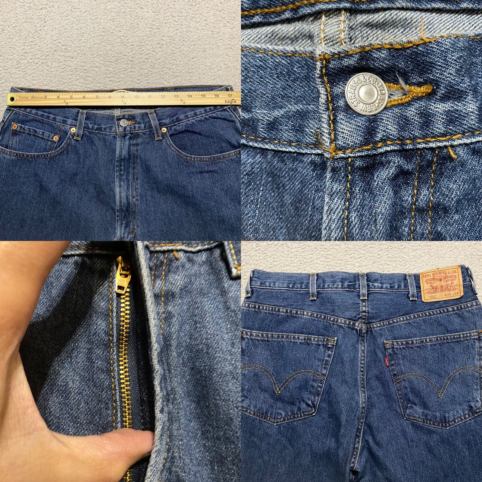Levi's Levi'S Jeans Mens 38 Blue 38x34 Denim Straight Leg Wash Relaxed Fit Size US 38 / EU 54 - 8 Thumbnail