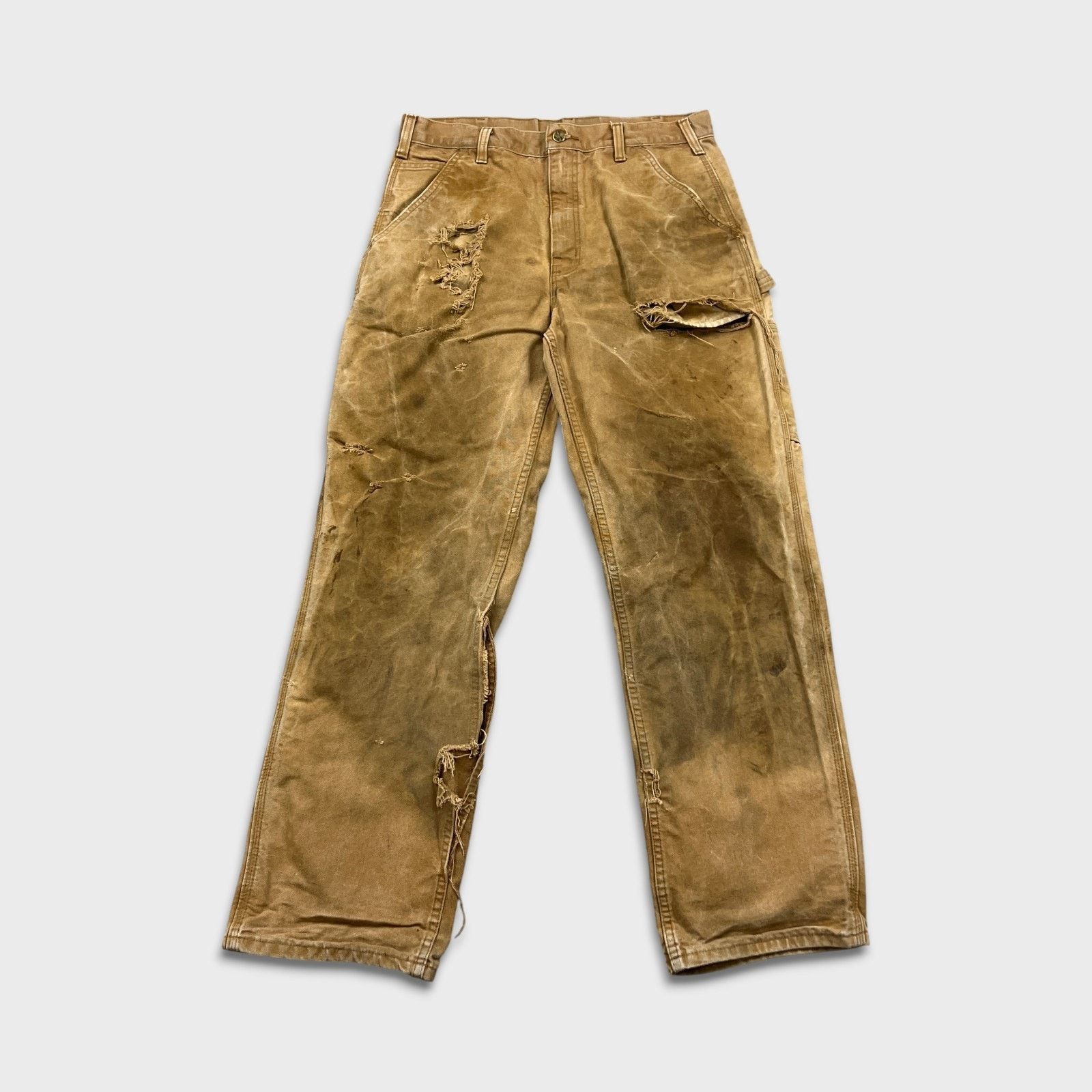 Carhartt Carhartt Pants 34x32 Carpenter Thrashed Workwear Hammer Loop Size US 34 / EU 50 - 1 Thumbnail